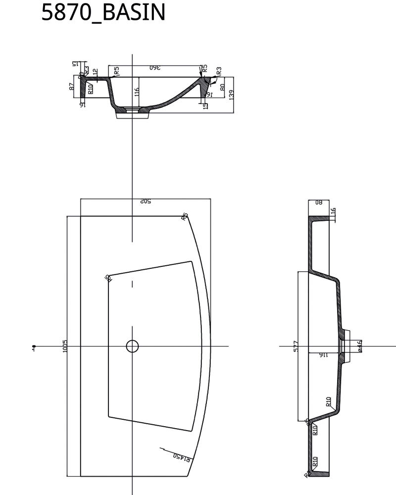 Badmöbel-Set EEK: A Malema in Walnuss- weiß mit abgerundeter Front 6-teilig