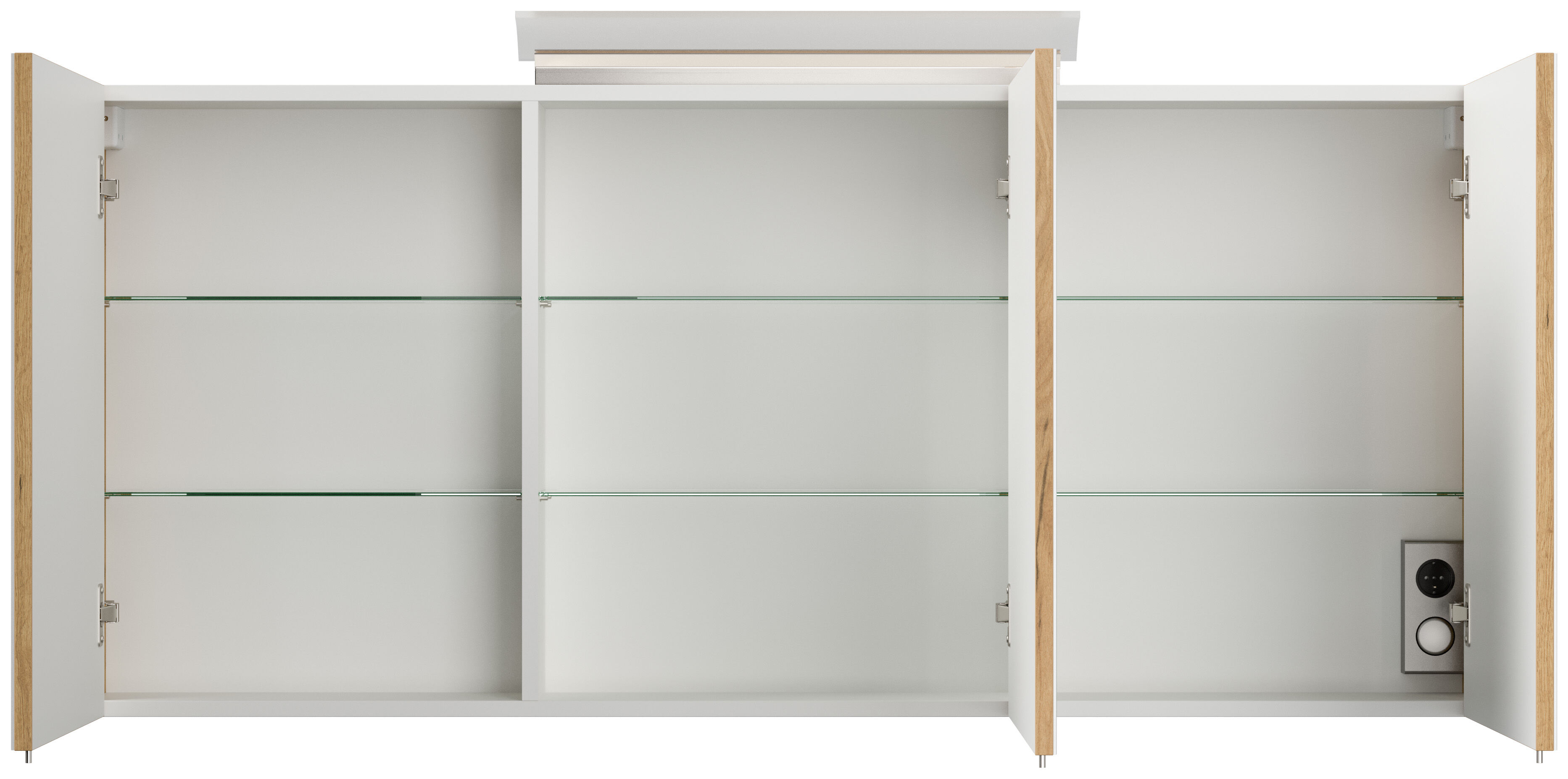 Badmöbelset Persepolis XL 4-teilig Spiegelschrank 2x Hochschrank eiche gold