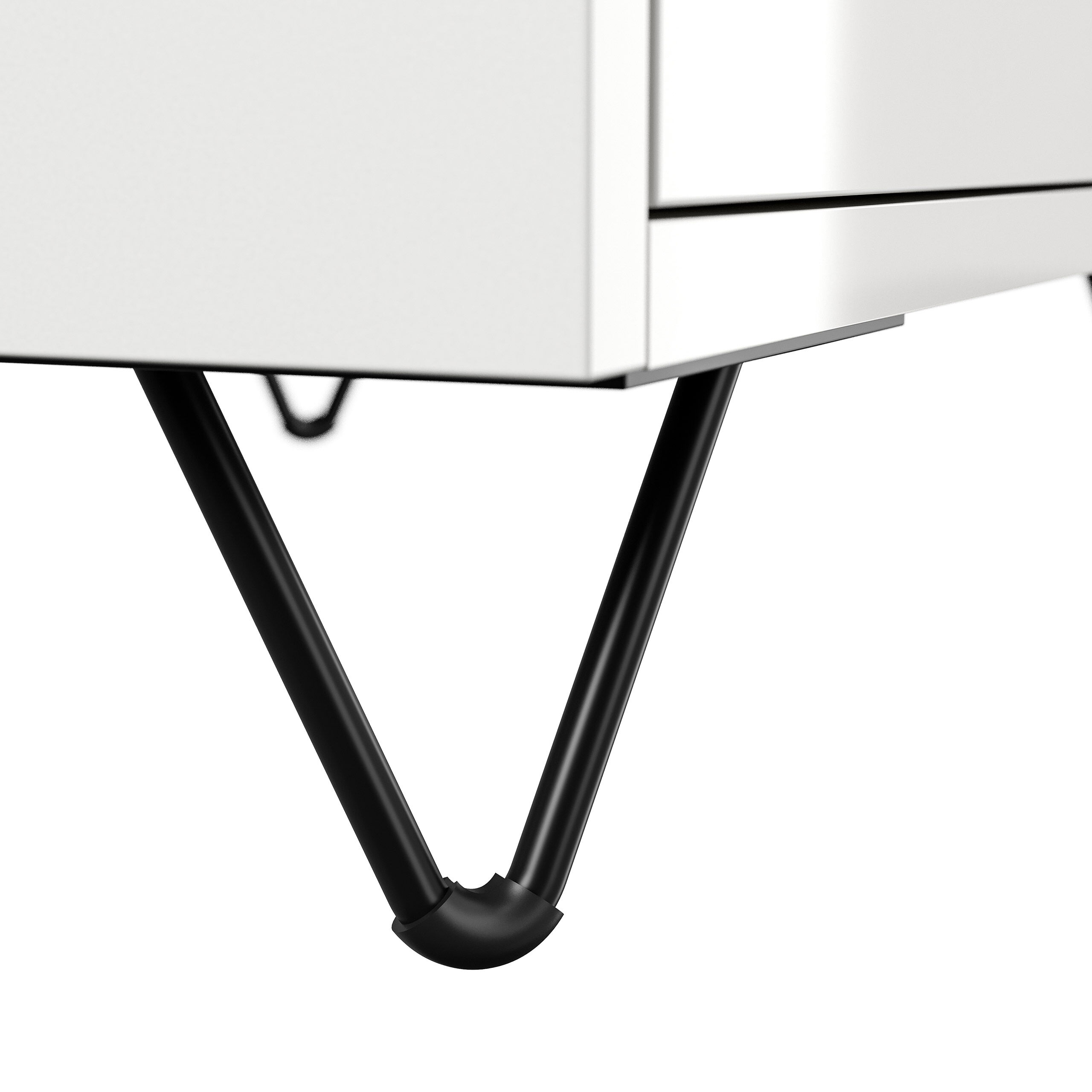 Nachttisch Yako 60cm 2 SoftClose stehend Weiß & Eiche Top