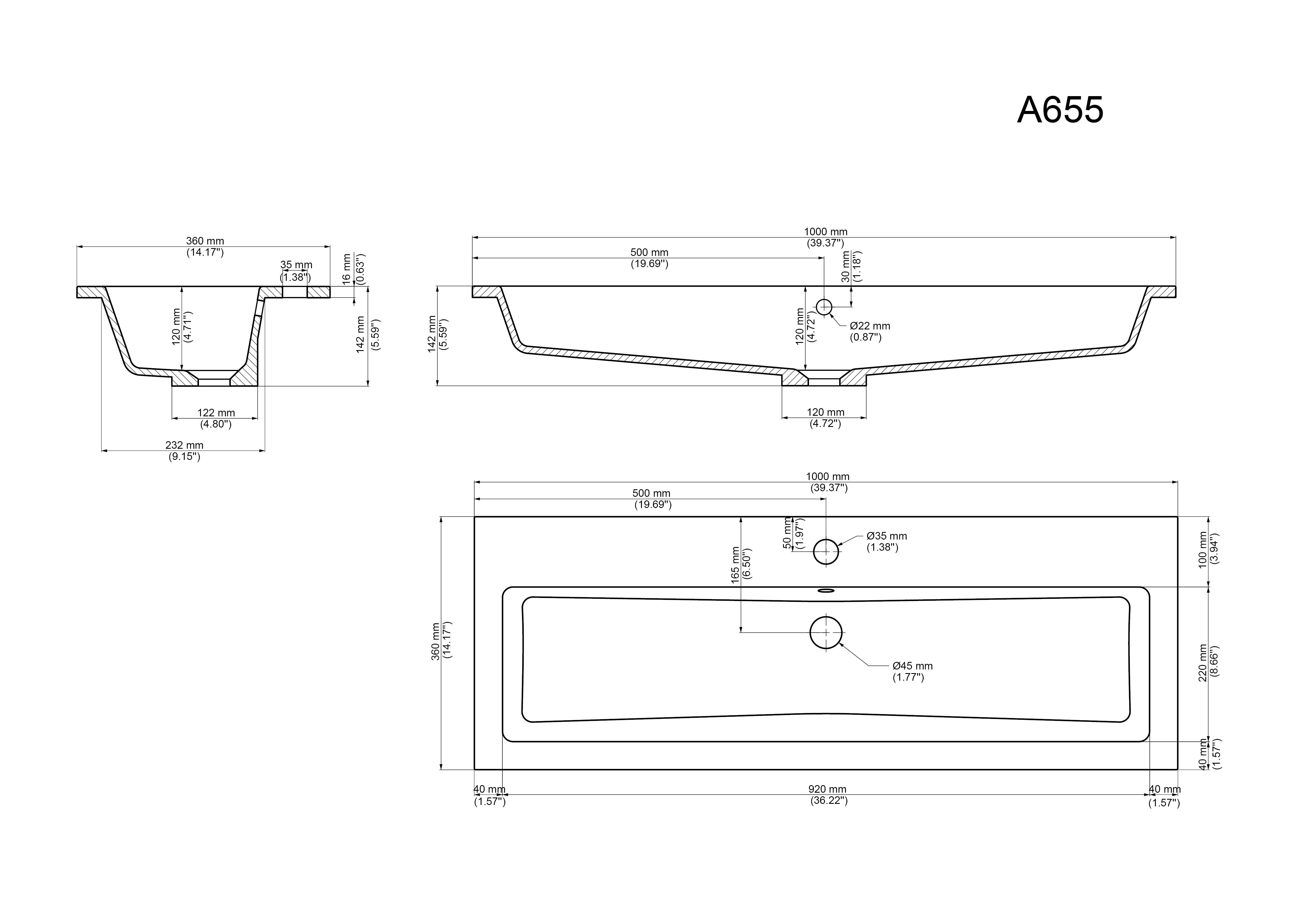 Badmöbel Mars 1000 2-teilig mit LED Spiegel SlimLine grafit