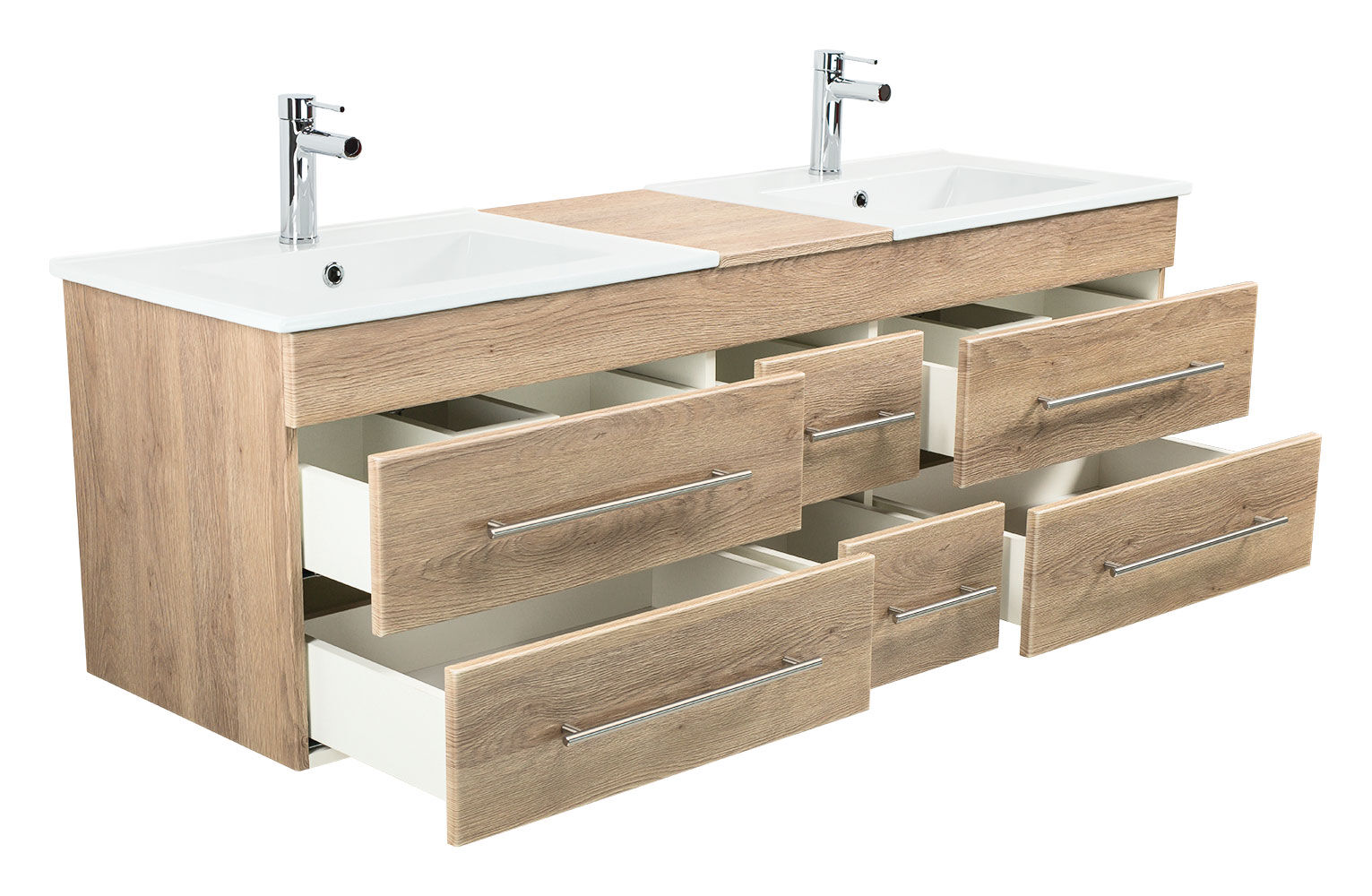 Badmöbel Milano XL 172cm Doppel- Waschtisch SoftClose weiss hochglanz