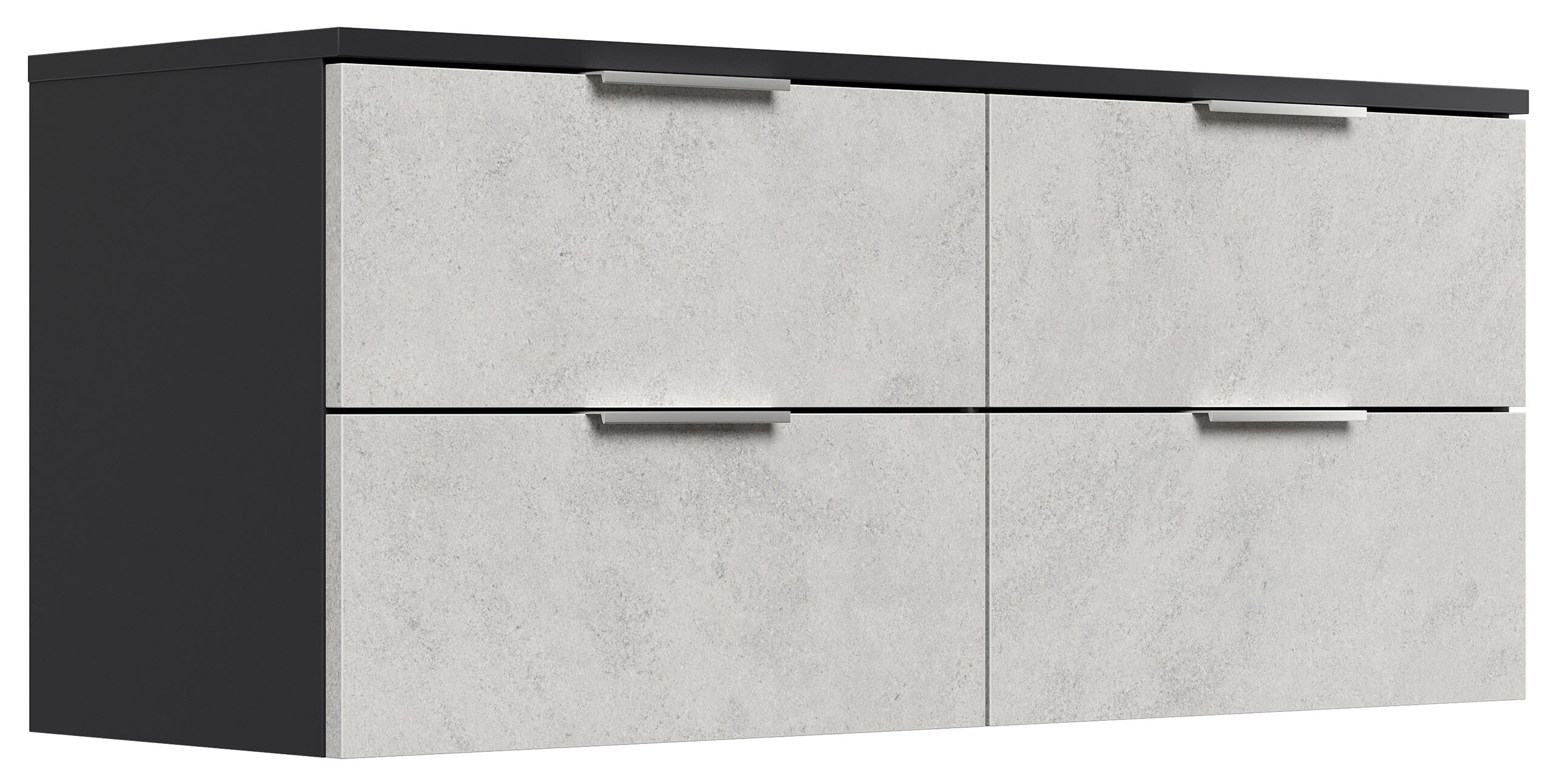 Design Hängekonsole Sideboard Urban Slimline 4 Softeinzüge lackiert Creme-Grafit
