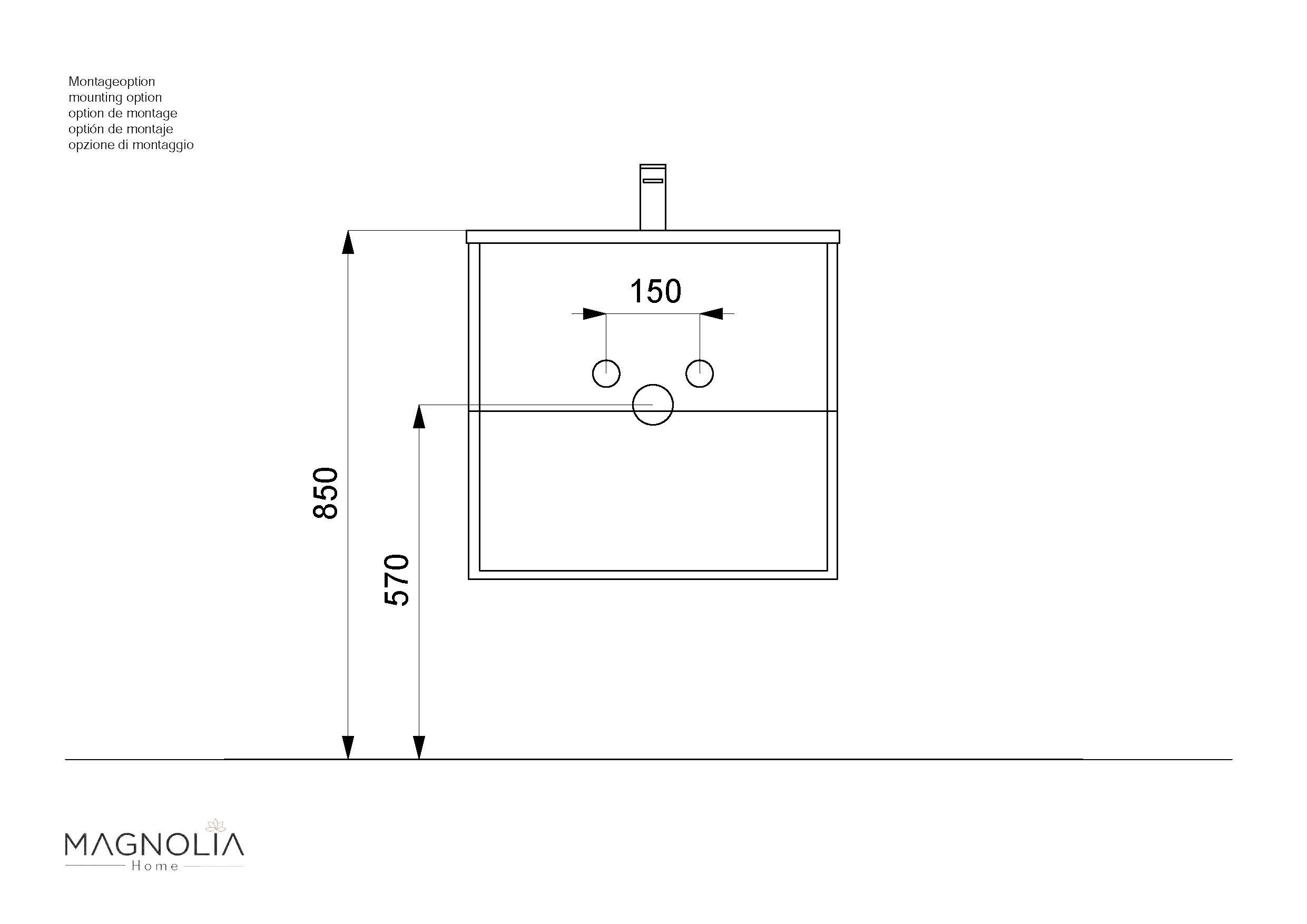 Badmöbel-Set Firenze 60 (4-tlg./B) inkl. LED Spiegel SoftClose anthrazit