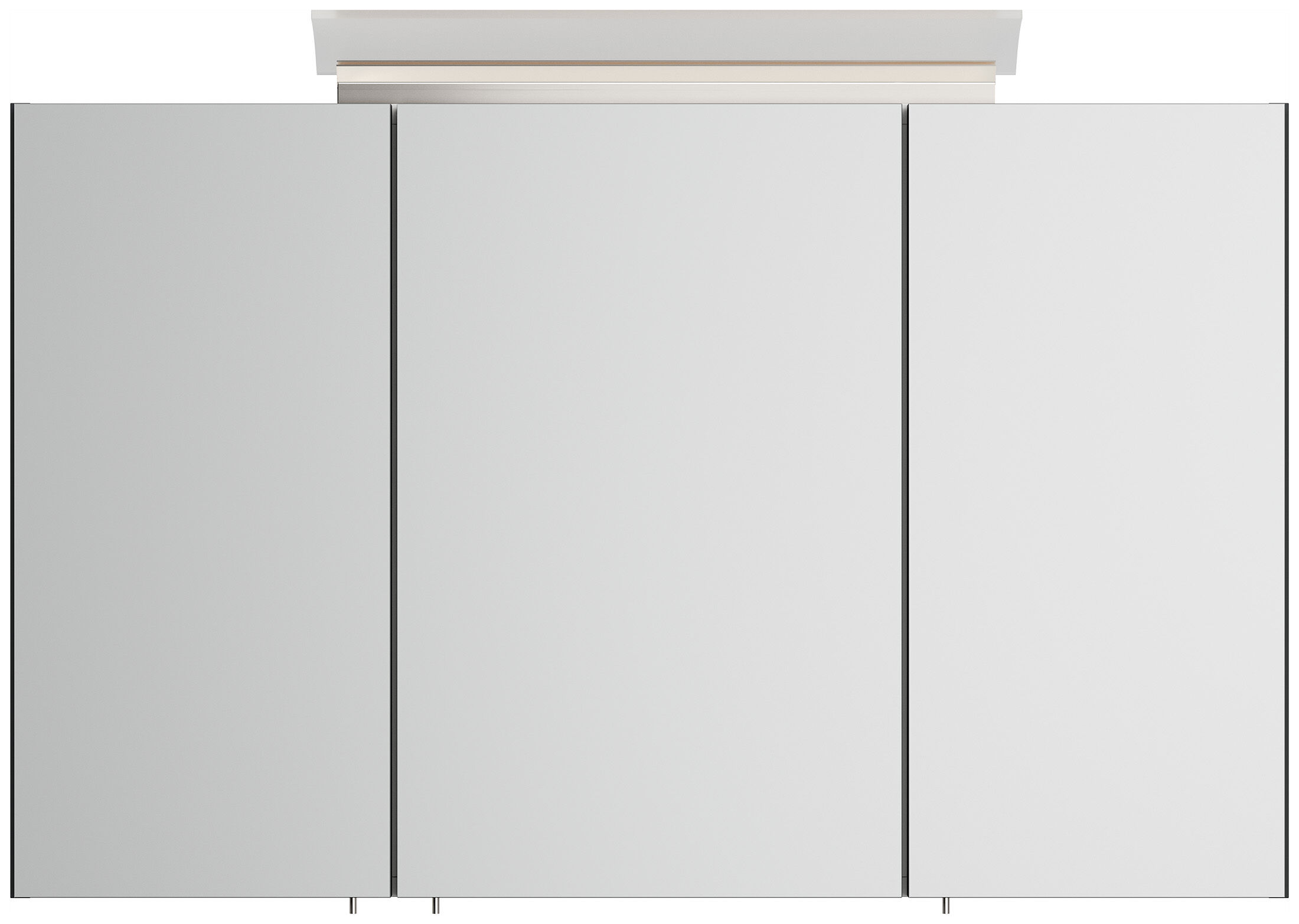 Spiegelschrank 100cm inkl. Design LED-Lampe und Glasböden grafit