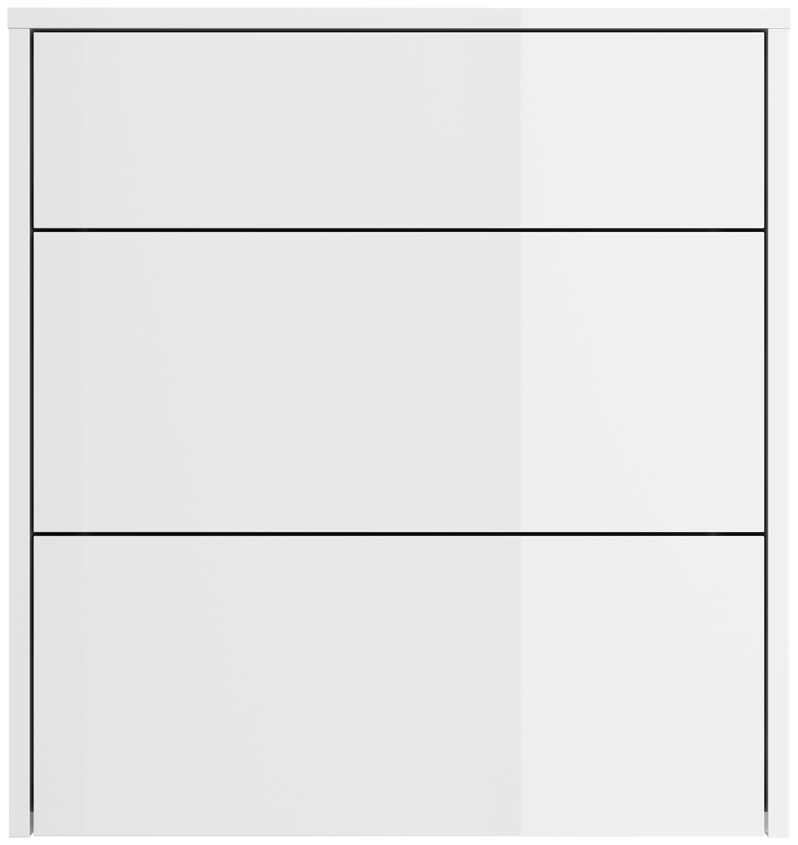 Design Nachttisch Lux L 60cm hängend, 3 Pushauszüge Weiß Hgl