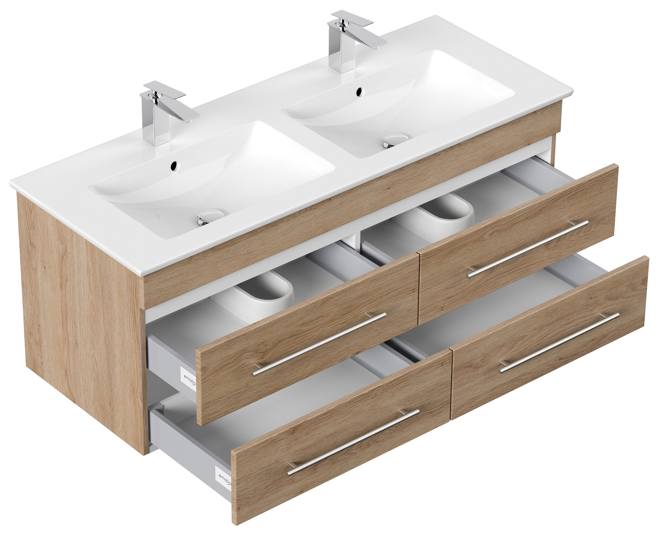 Badmöbel mit Villeroy & Boch Venticello Waschbecken 130 cm Doppel B eiche hell
