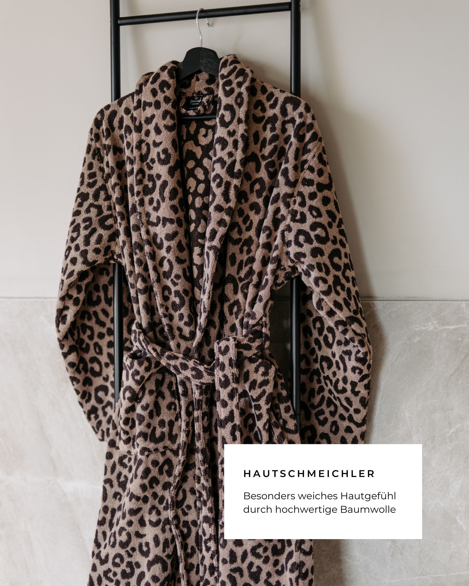 Bademantel LEO S/M 100% Baumwolle Leopard