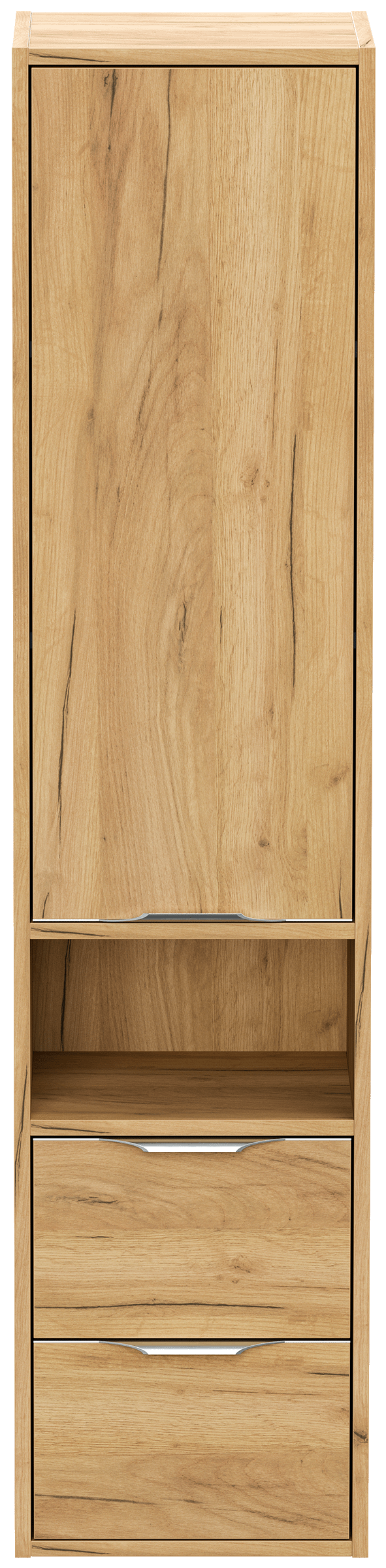 Hochschrank Elements 35x150cm Softclose Tür und Schubladen eiche gold