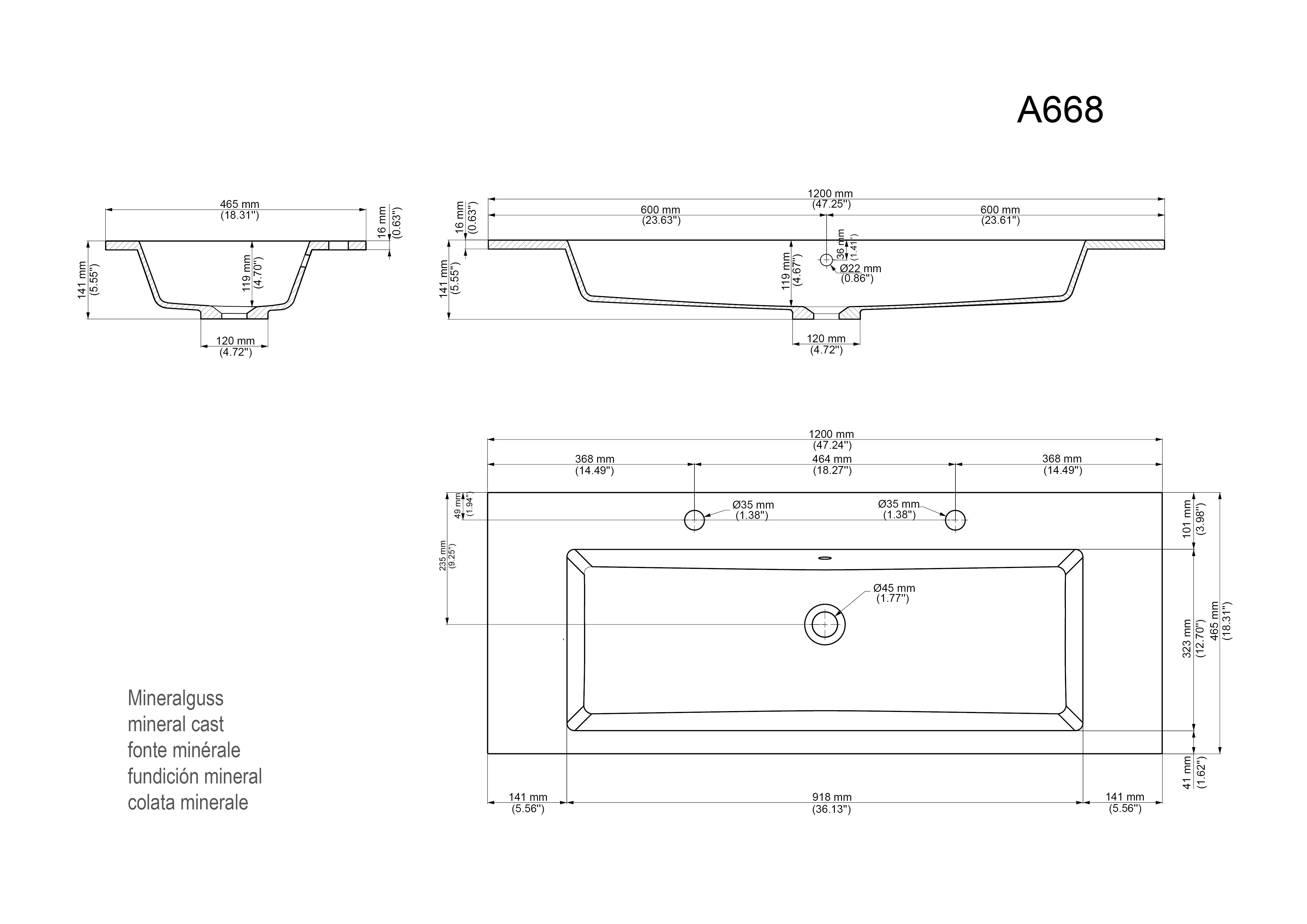 Doppel-Badmöbel Set Taifun 4tlg. 120 cm Spiegelschrank & 2x Seitenschrank eiche