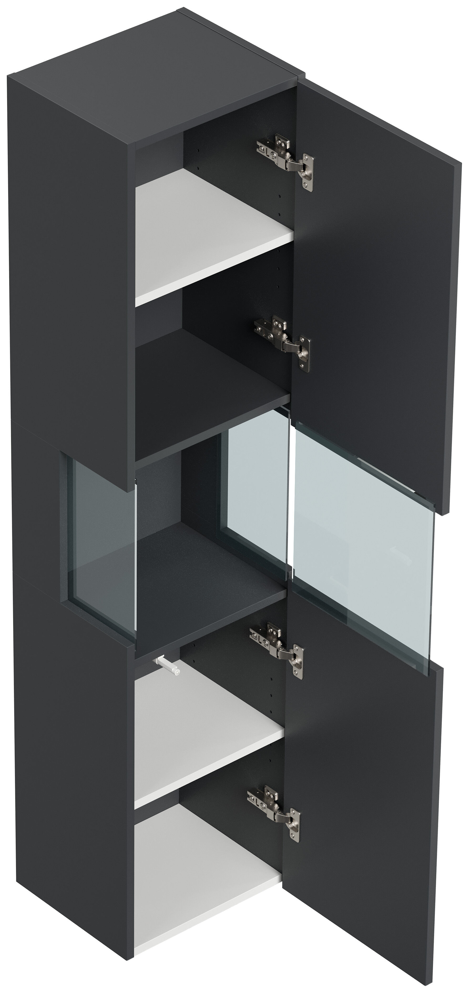 Design Badschrank Hochschrank 150cm  Softclose Taifun Glaselement eiche gold