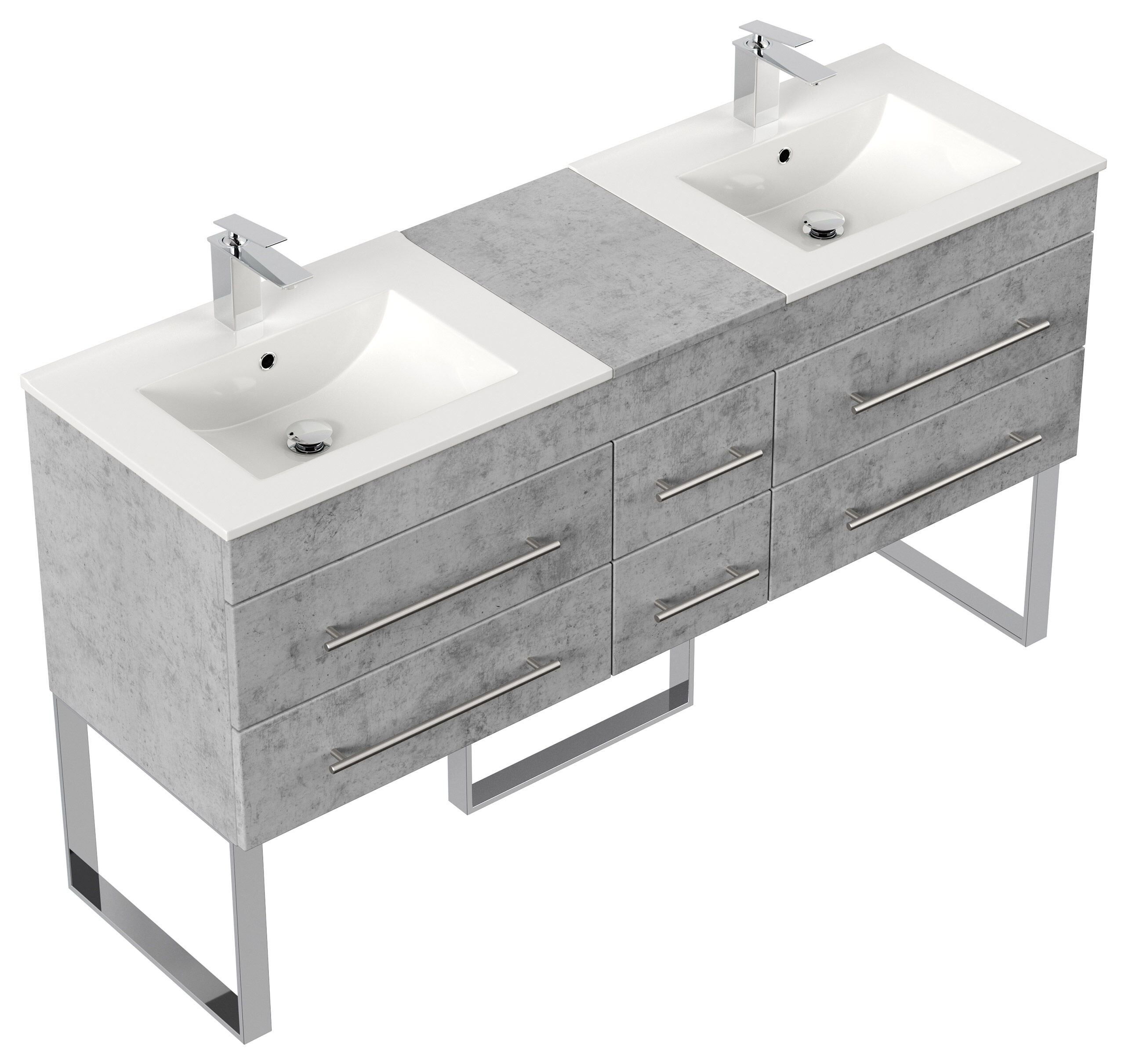 Stand Badmöbel Roma XL SoftClose weiss hochglanz