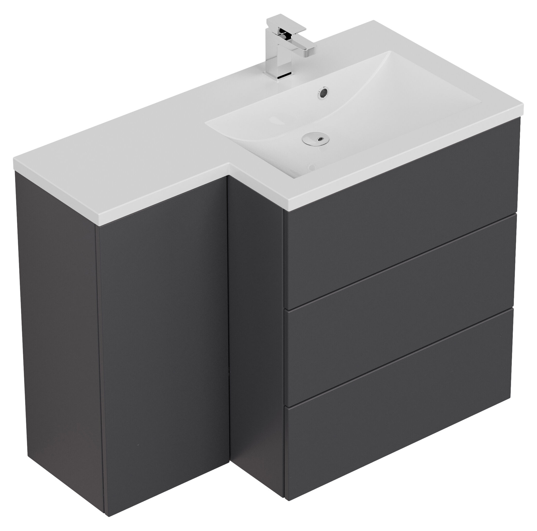 Badblock Adelia links SoftClose weiss hochglanz