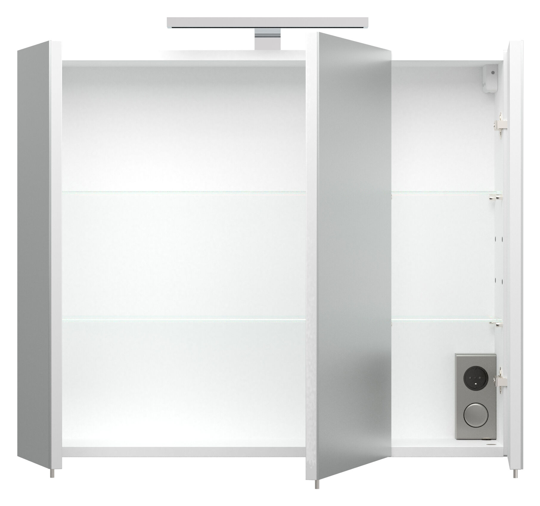 Badmöbel-Set 75cm Premiumausstattung inkl. Licht, allseitig weiß hochglanz 