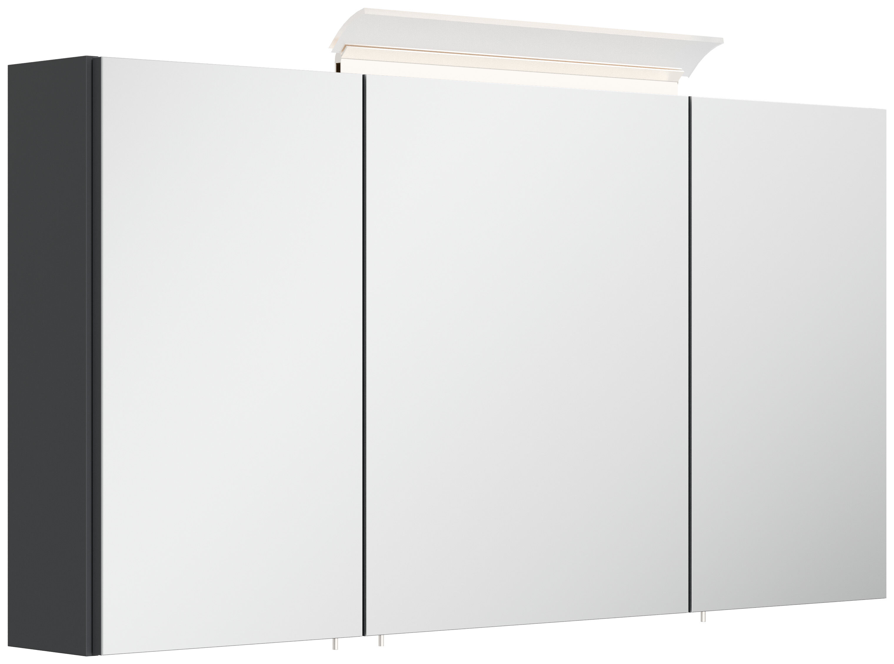 Badmöbel Set Taifun 4tlg. 100 cm mit Spiegelschrank & 2x Seitenschrank Grafit