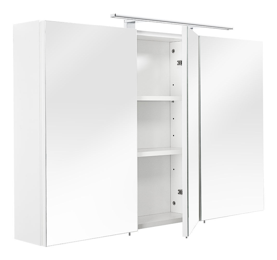 Spiegelschrank 110x68x16cm mit LED Leuchte weiß matt