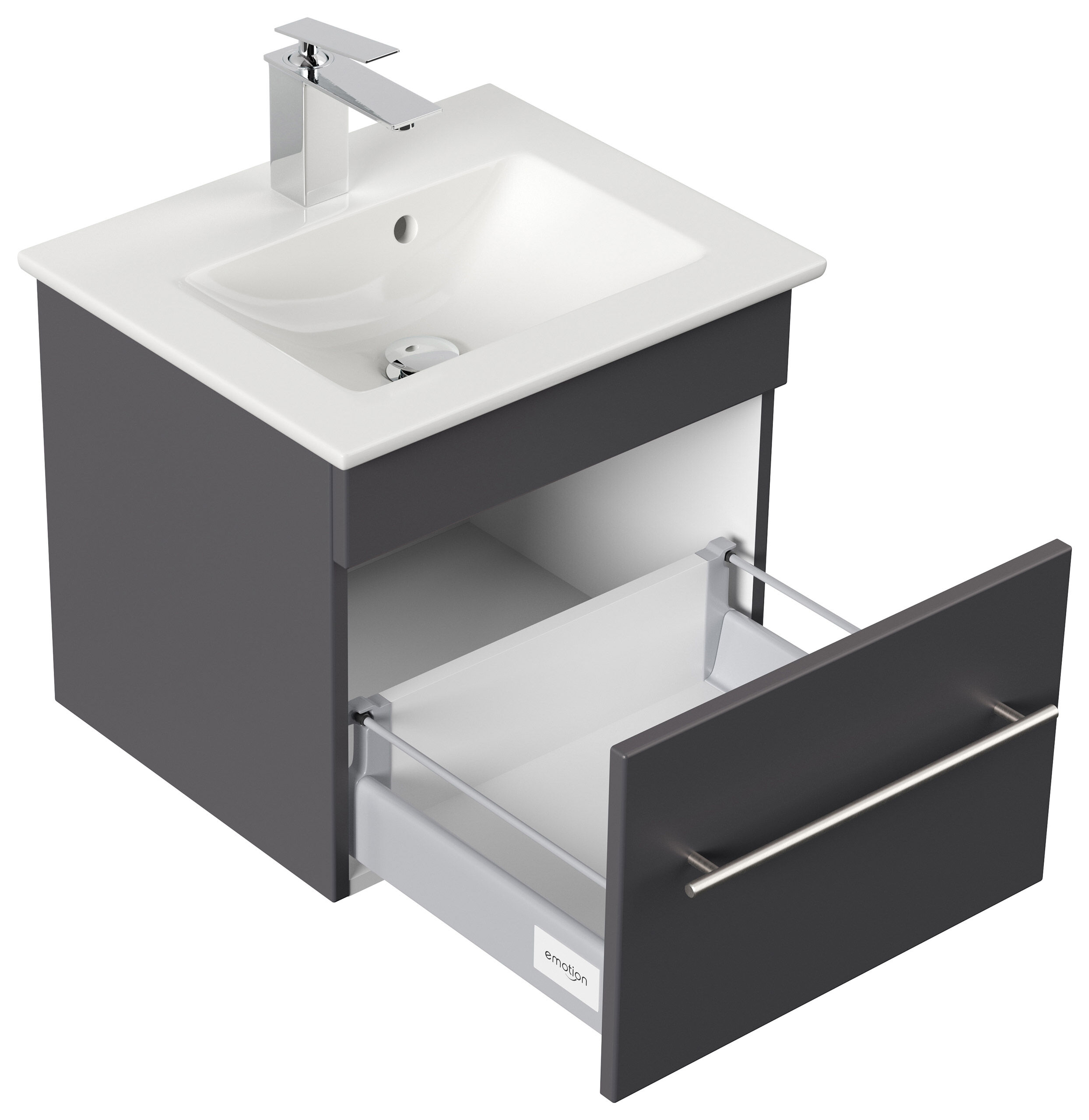 Badmöbel mit Villeroy & Boch Venticello Waschbecken 50 cm anthrazit