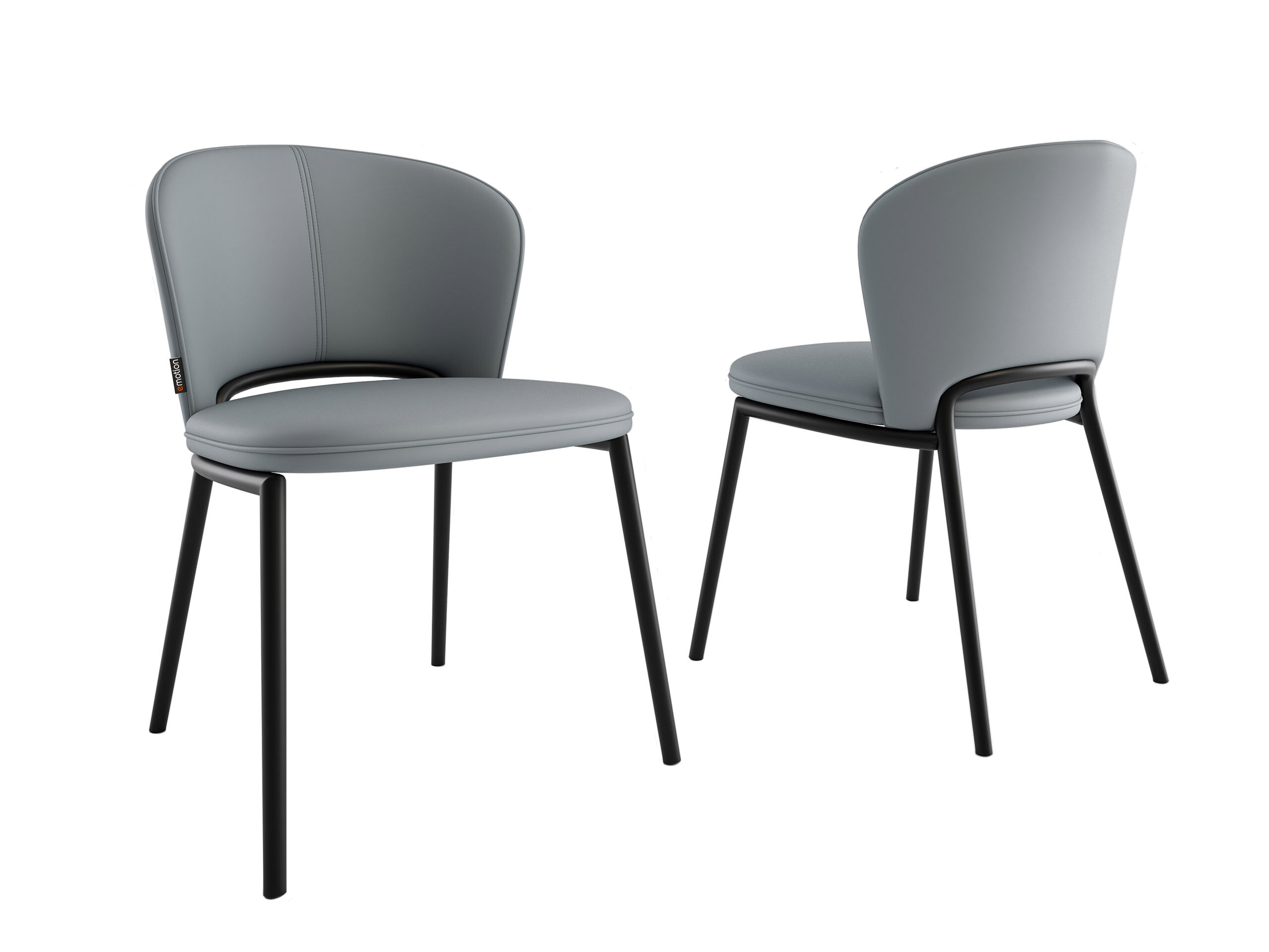 4er Set Esszimmerstuhl Design Küchenstuhl Dean Kunstleder hellgrau Metallbeine