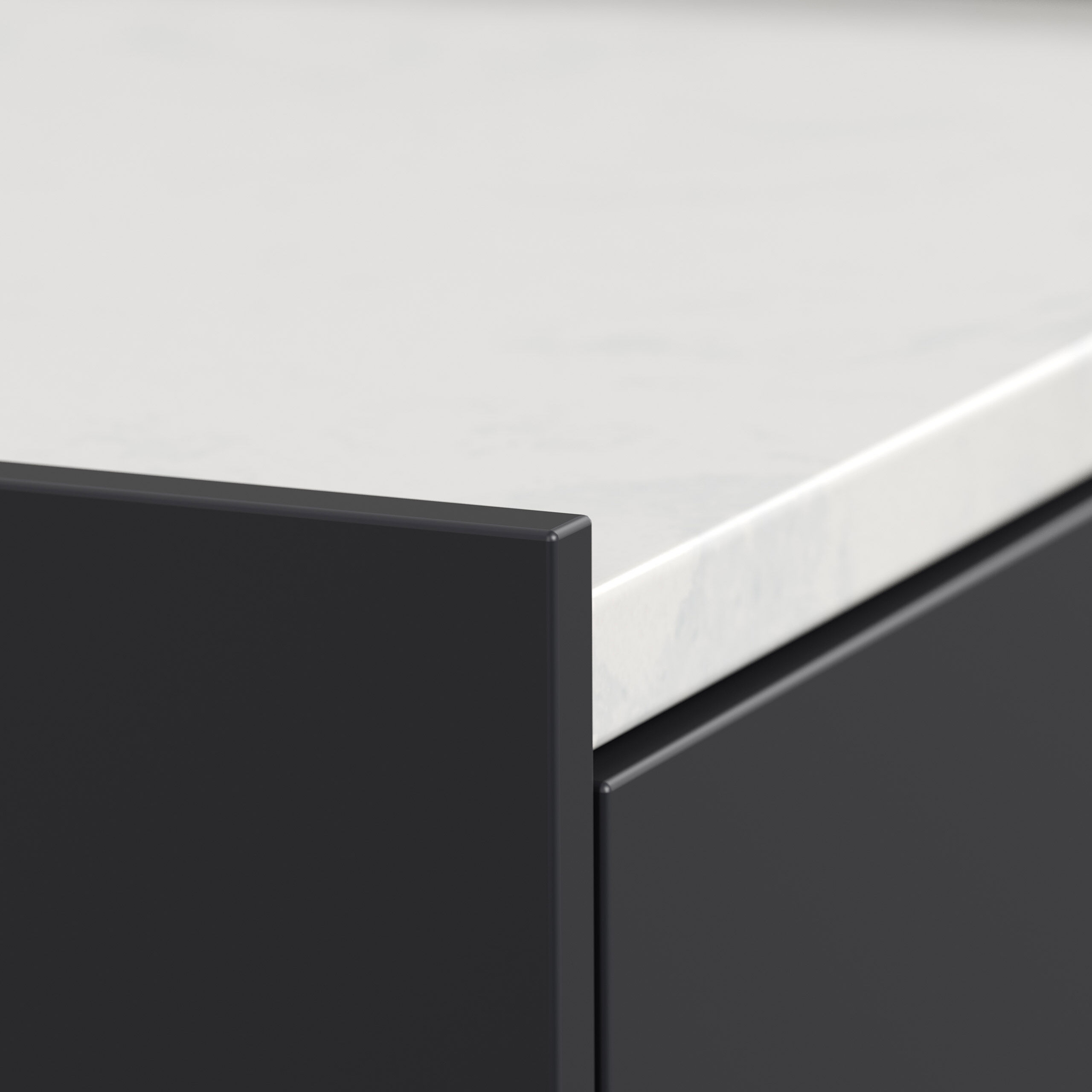 Nachttisch Kommode Lux XL 70cm, Quarz, 3 Pushauszüge Weiß Hgl für Boxspringbett