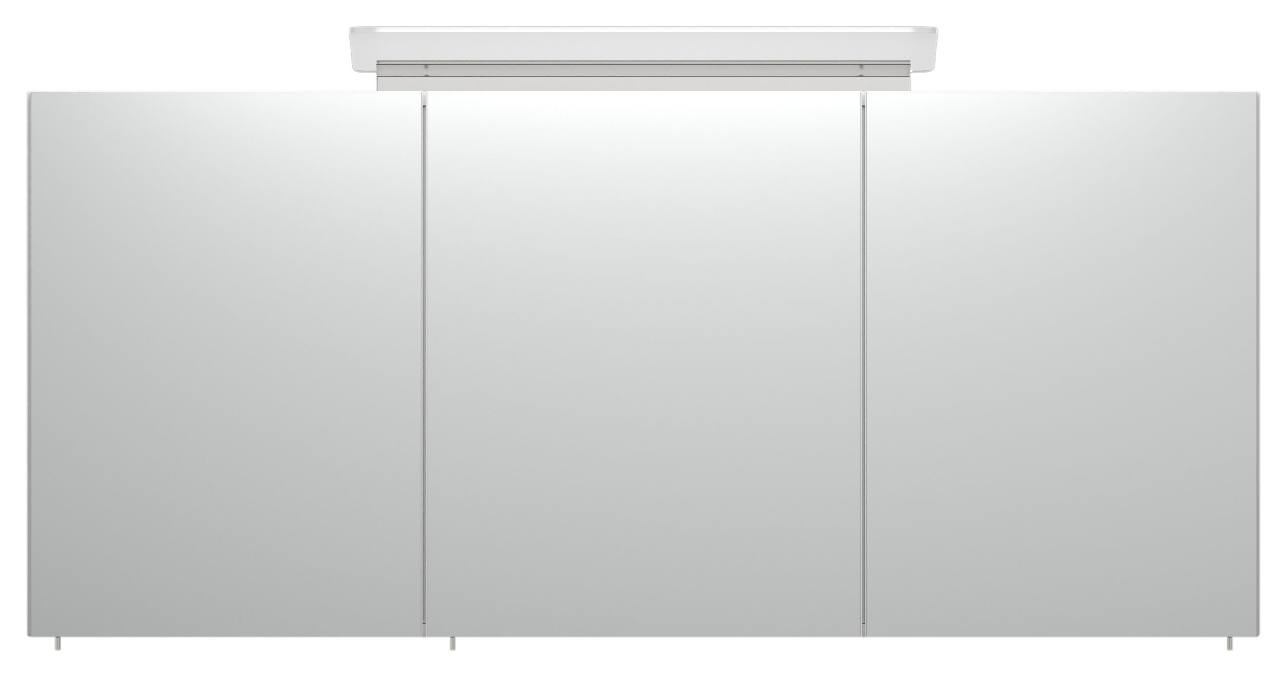 Spiegelschrank 140cm inkl. Design LED-Lampe und Glasböden weiss hochglanz