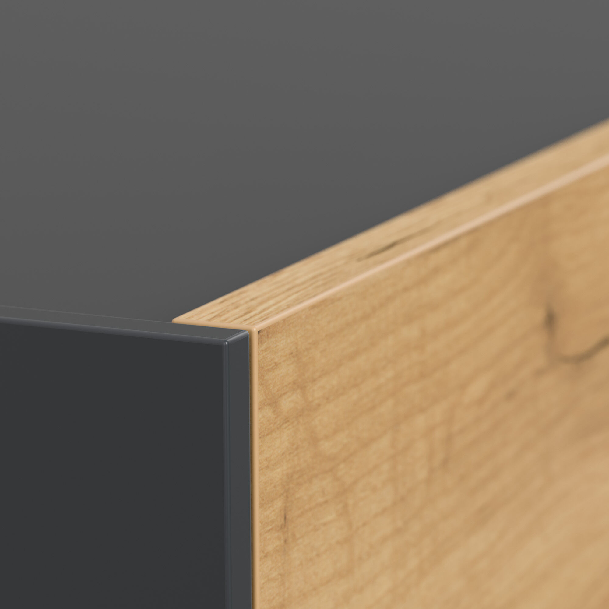 Hängekonsole Urban Slimline 2 Schubladen Push-to-open Grafit/ Eiche Gold