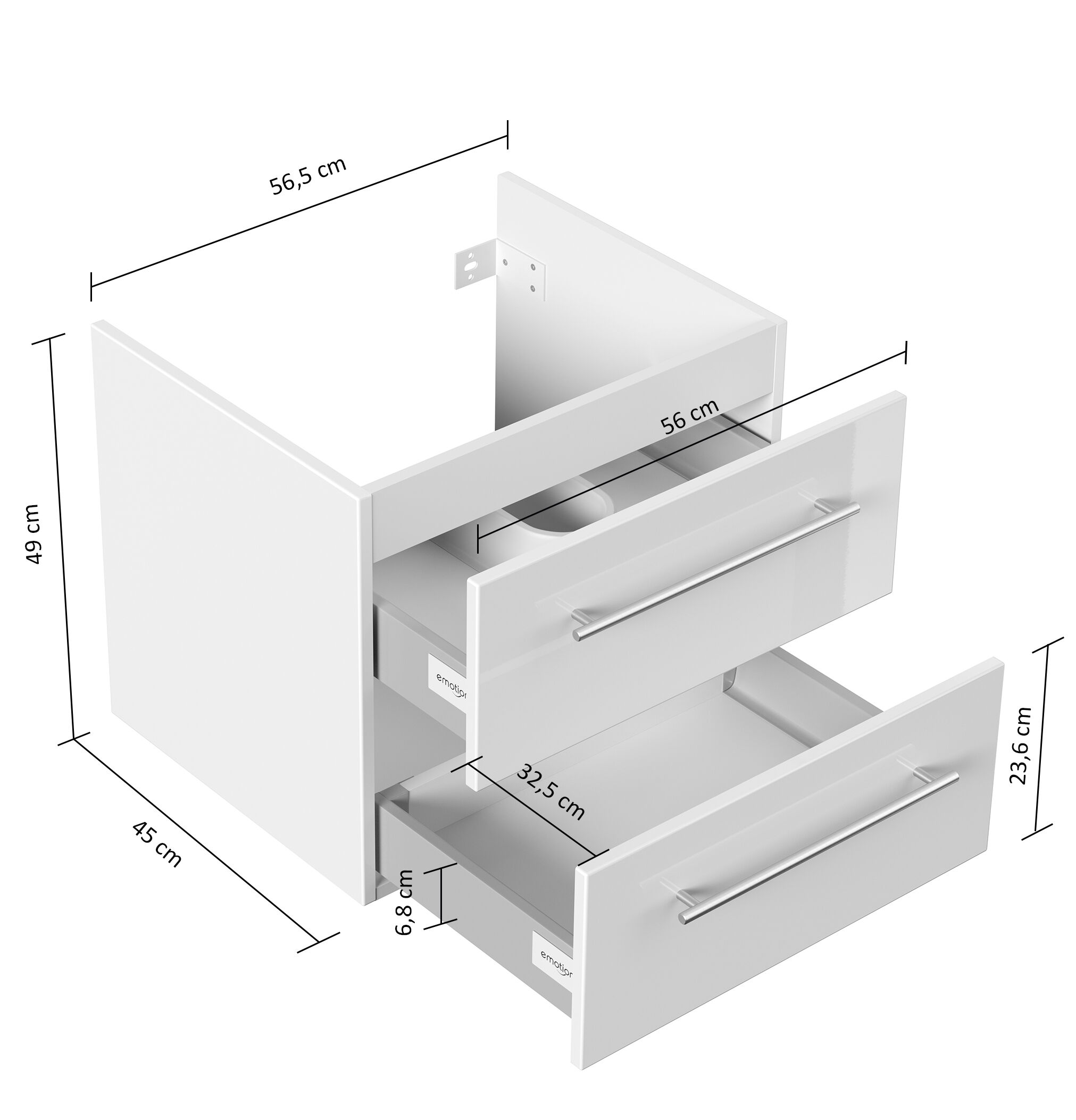 Unterschrank für Geberit Icon 60 cm anthrazit