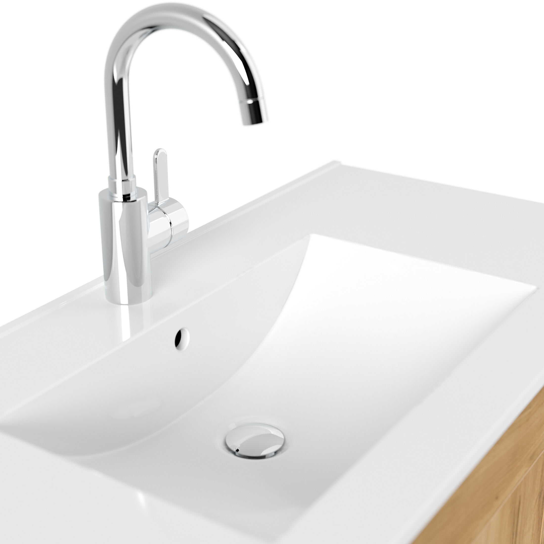 Badmöbel Venezia eiche gold Waschtisch mit 3 Softclose Türen