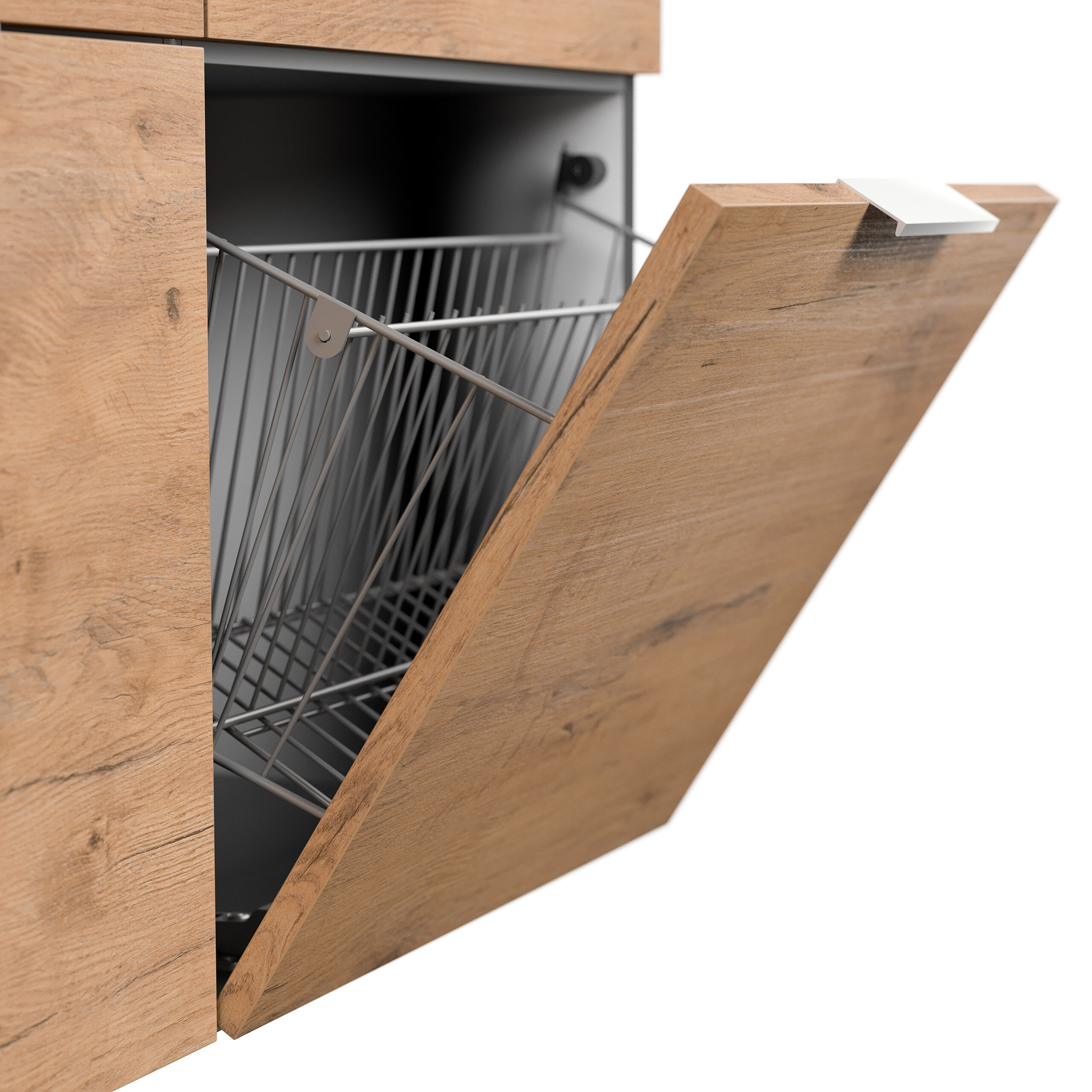 Schuhschrank Domus-XXL 2 Softeinzüge 4 Klappen 16 Paar Oak