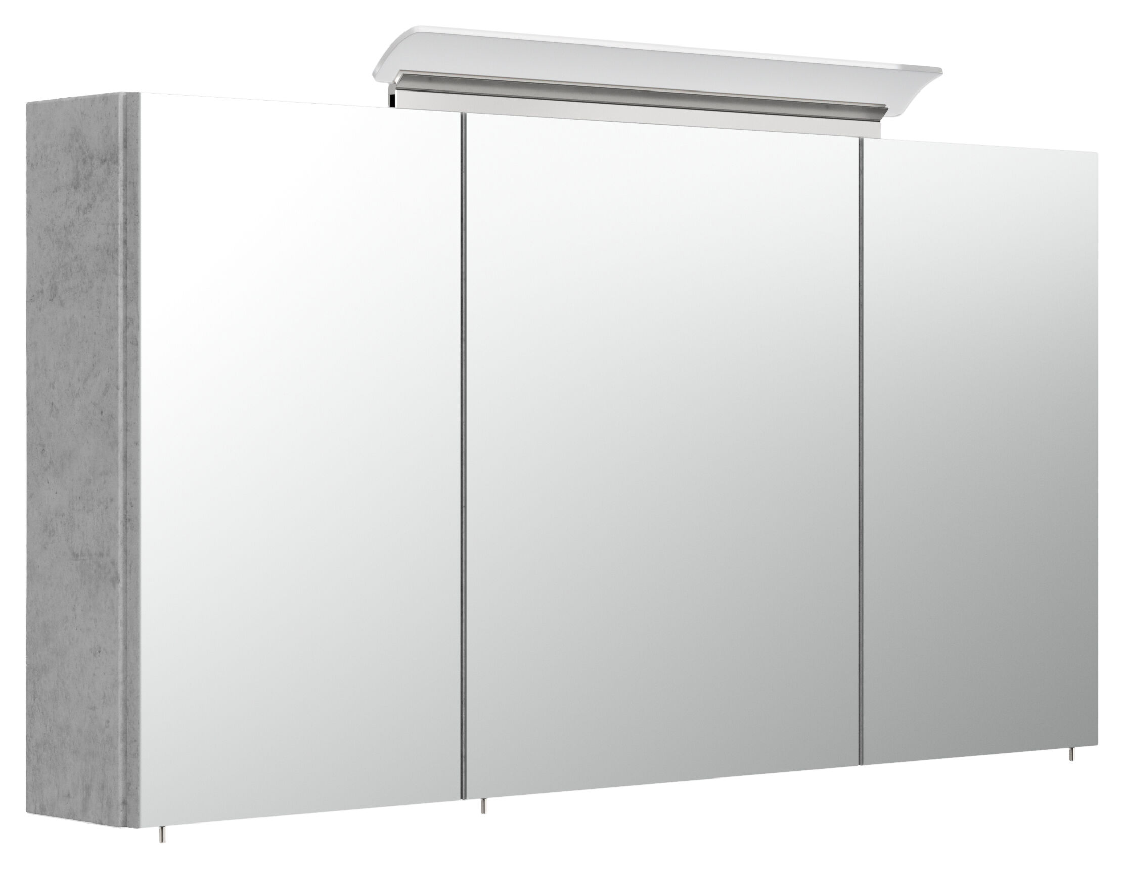 Badmöbelset Helios 4 tlg inkl Spiegelschrank, Hochschränke SoftClose beton