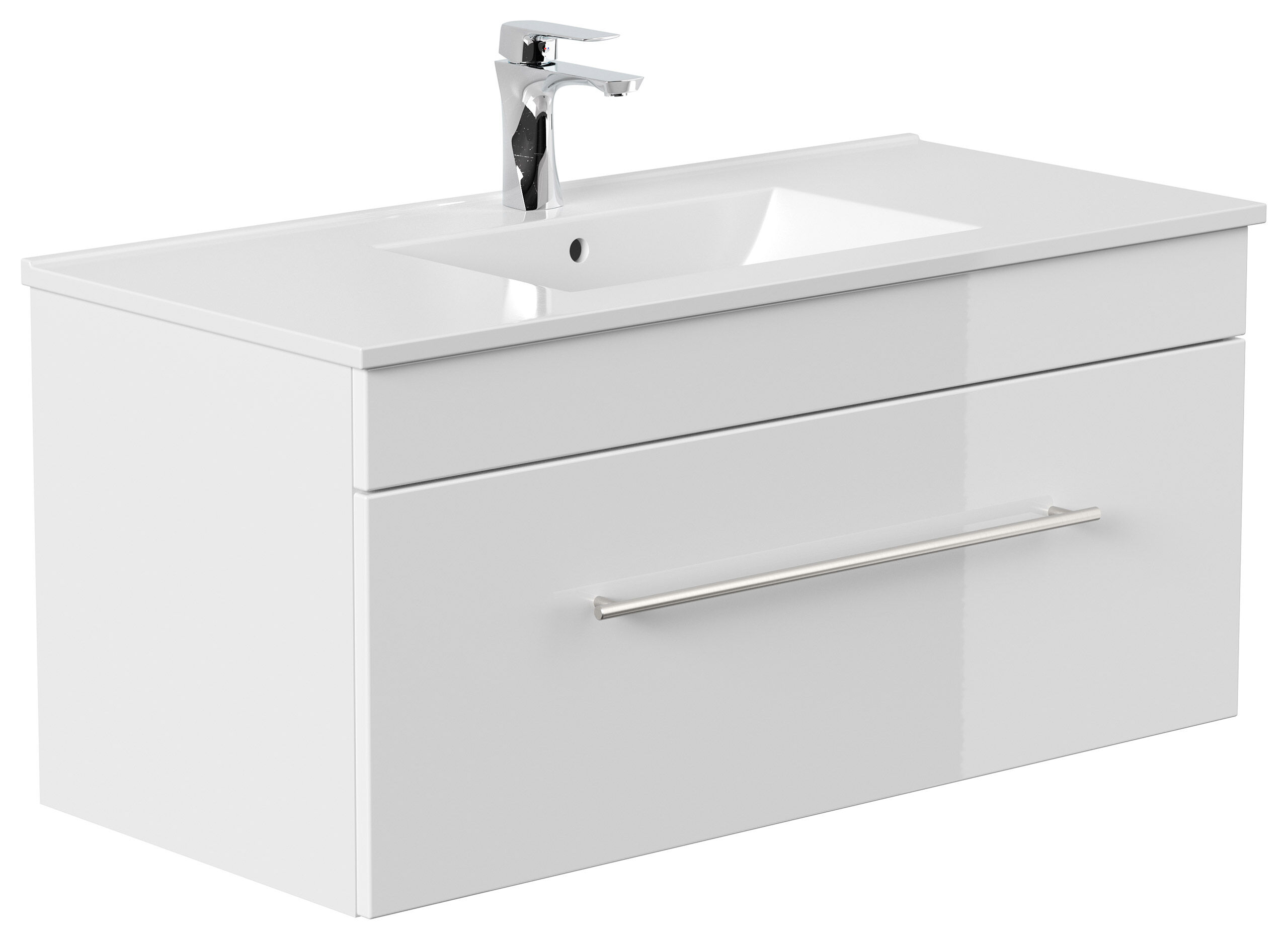 Badmöbel SANTINI 100 SoftClose weiss Front weiss hochglanz