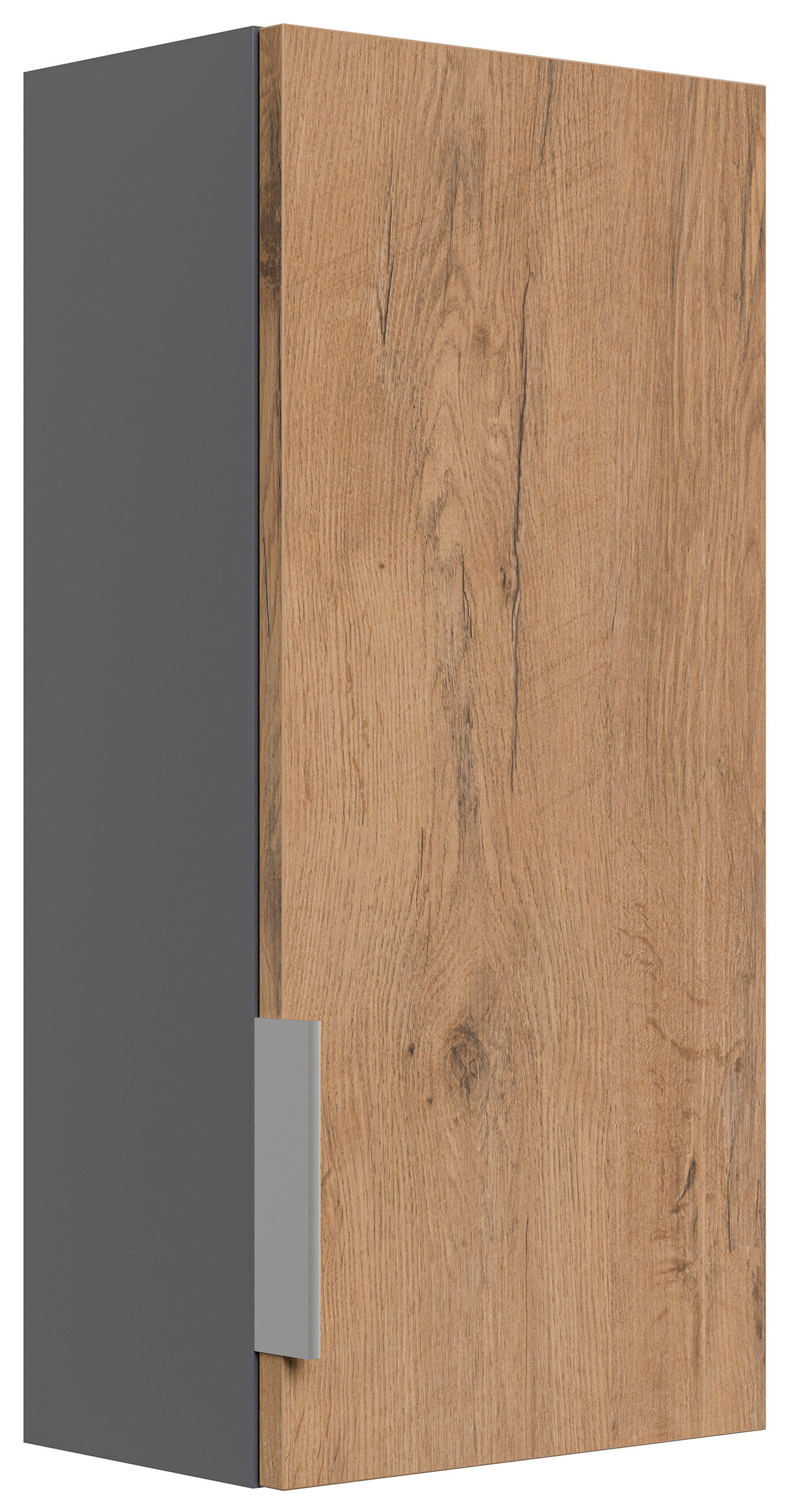 Badschrank 2er Set Vega zur Wandmontage Eiche / Grafit Matt
