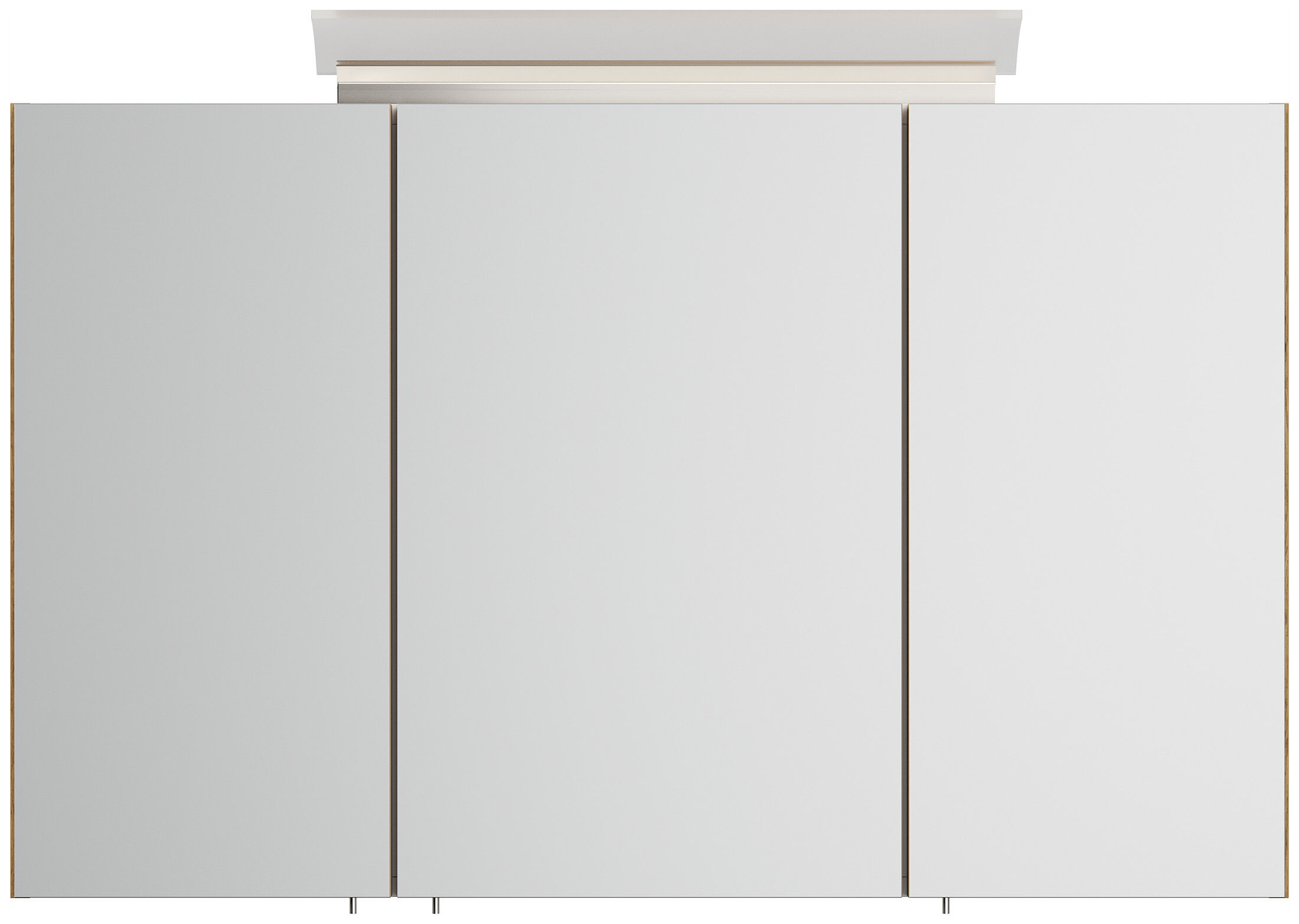 Spiegelschrank 120cm inkl. Design LED-Lampe und Glasböden eiche gold