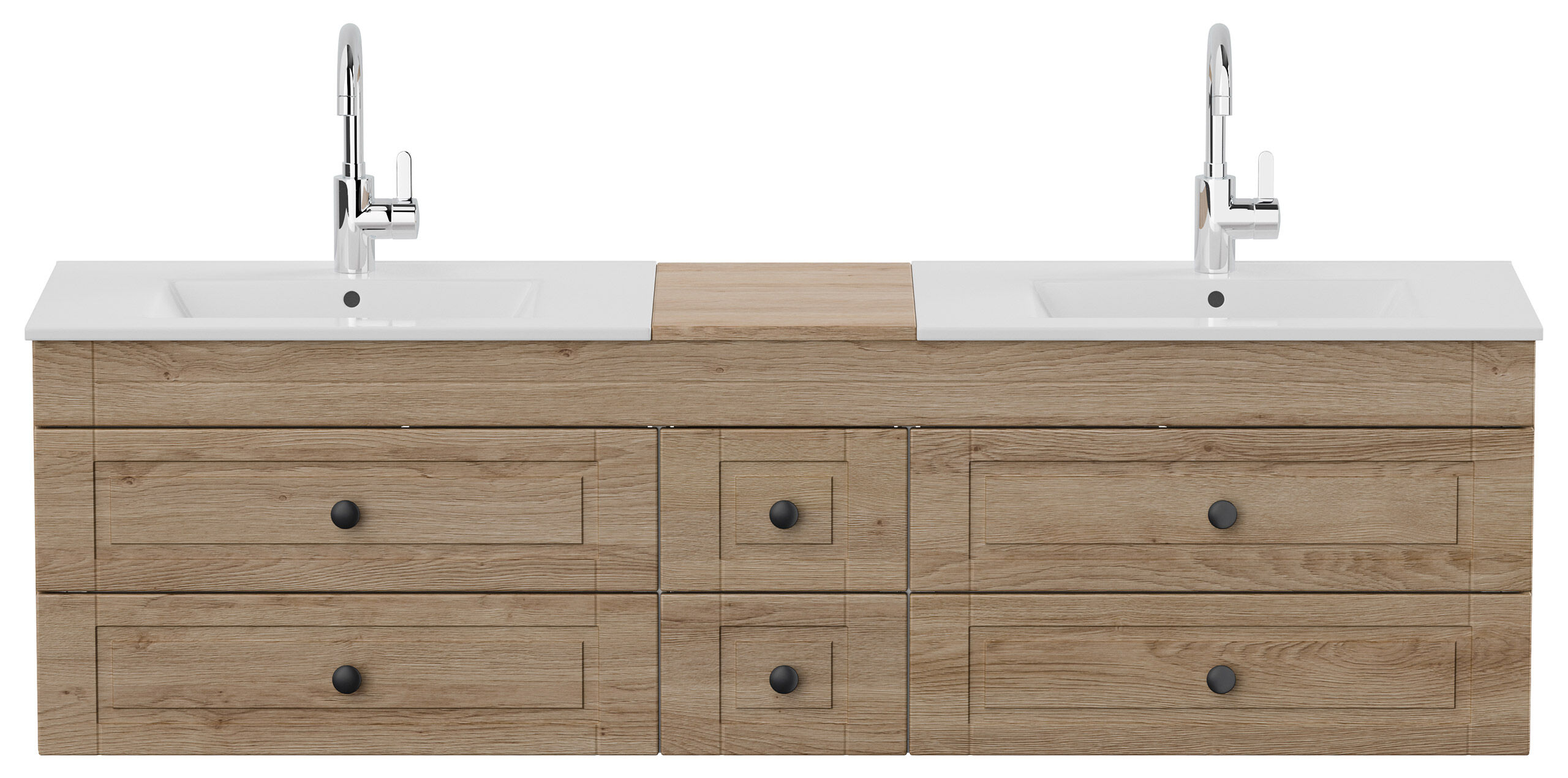 Badmöbel Milano XL Cottage Doppel-Waschbecken SoftClose anthrazit