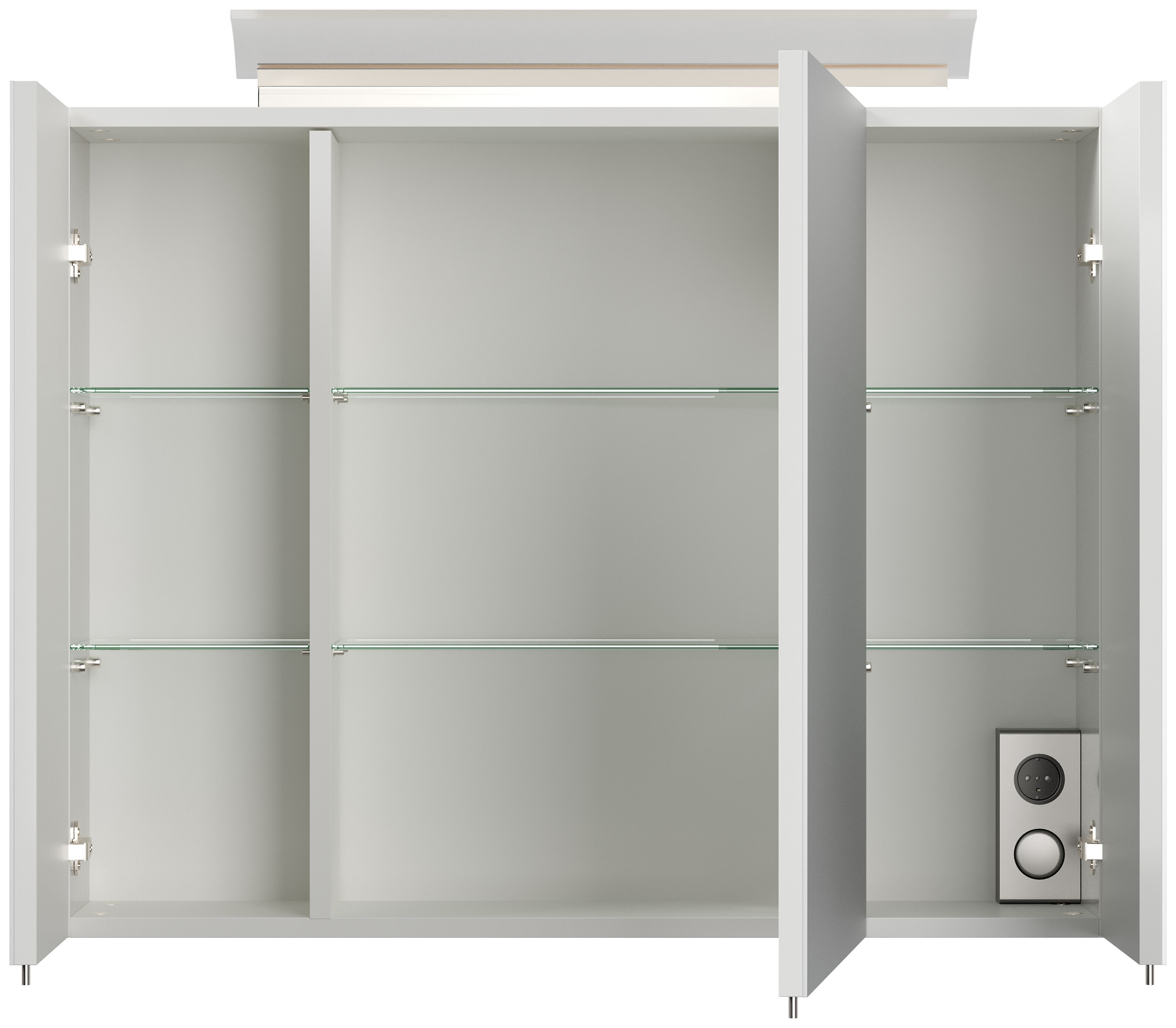 Badmöbel Set Firenze 80 3tlg. Spiegelschrank & Seitenschrank weiß hochglanz