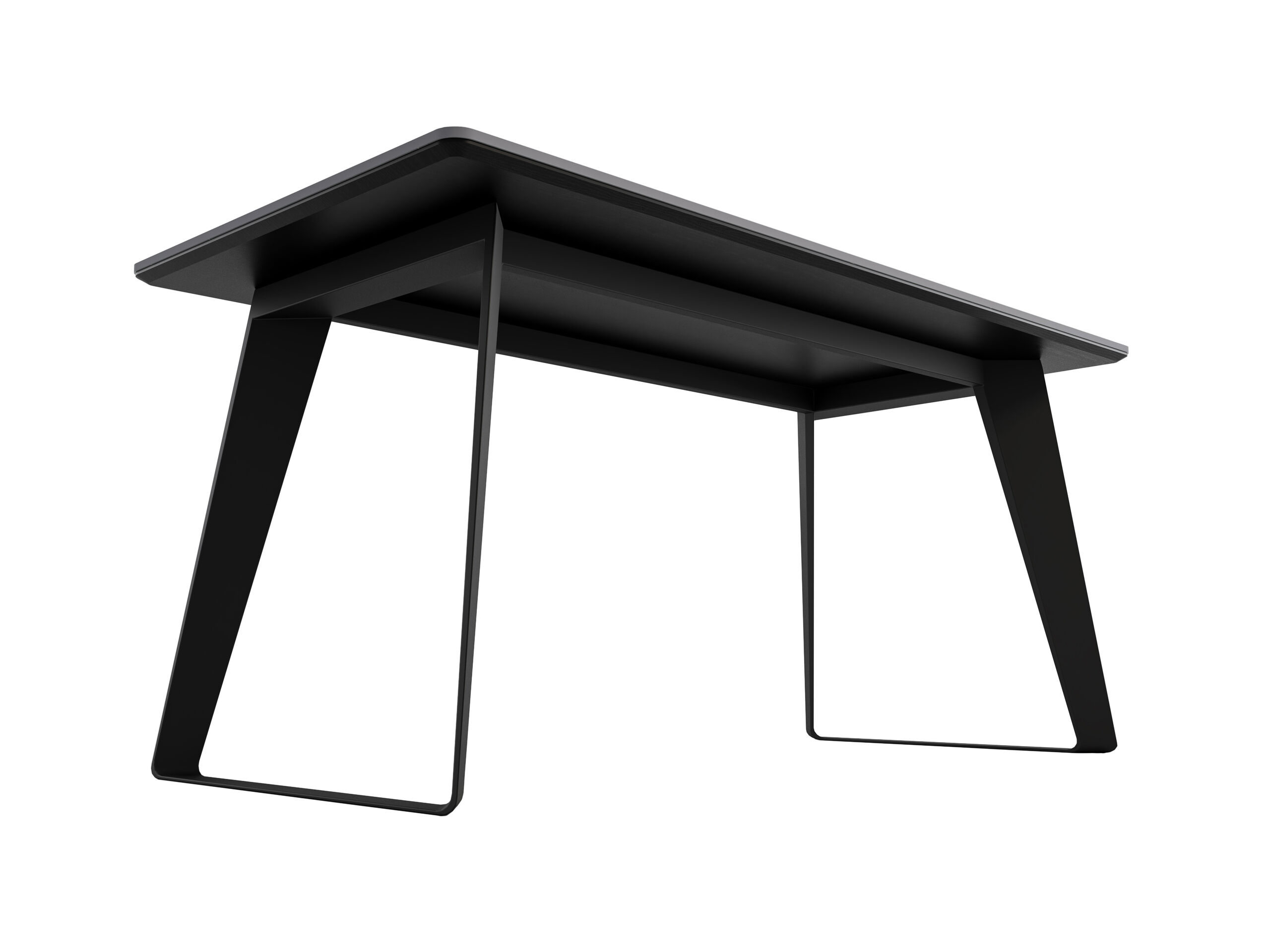 Esstisch 160x80cm graue Keramikplatte schwarze U-Form Beine