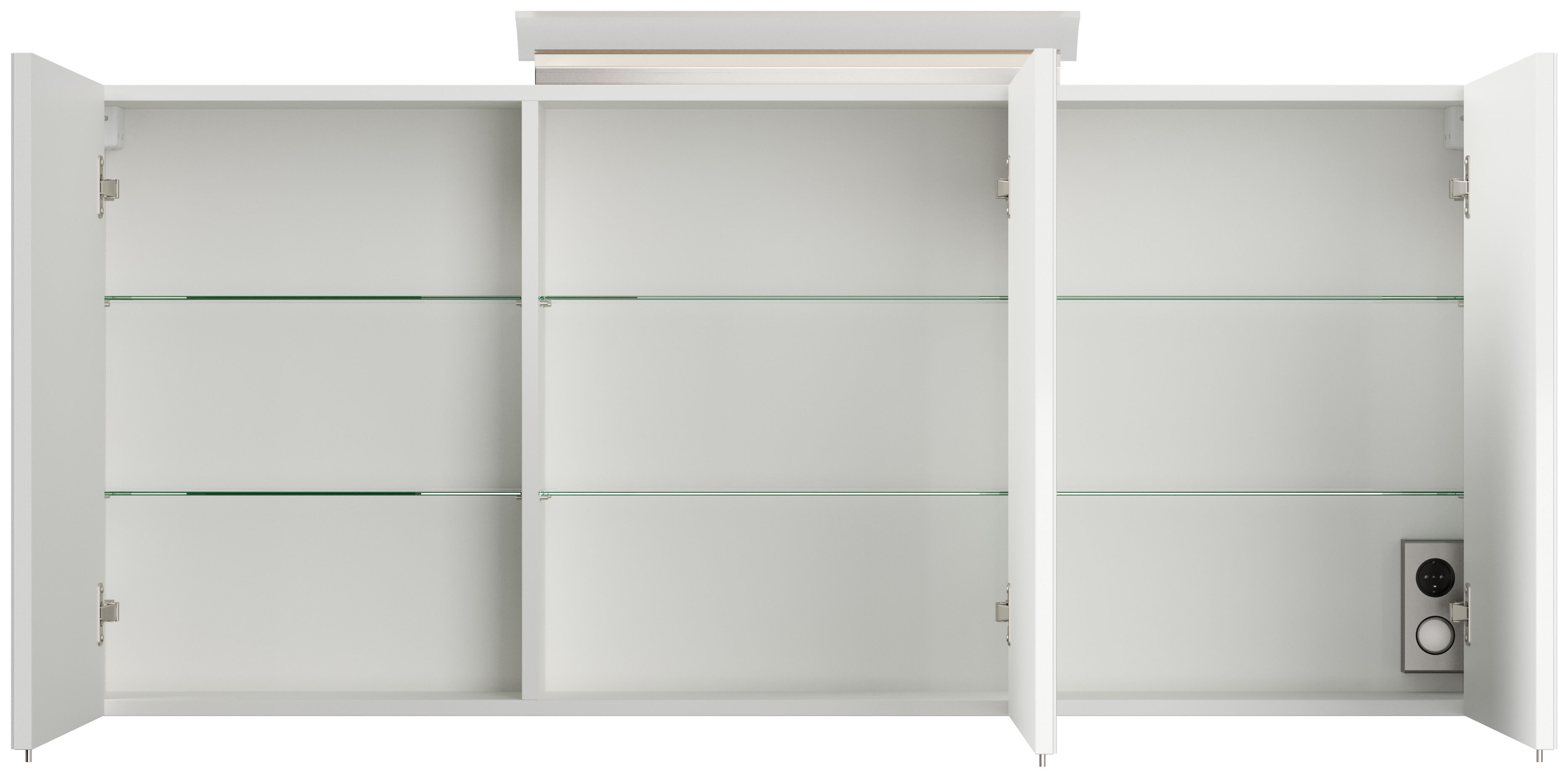 Badmöbelset Roma XL 4-teilig Spiegelschrank Seitenschrank 3er Boxen weiss hgl