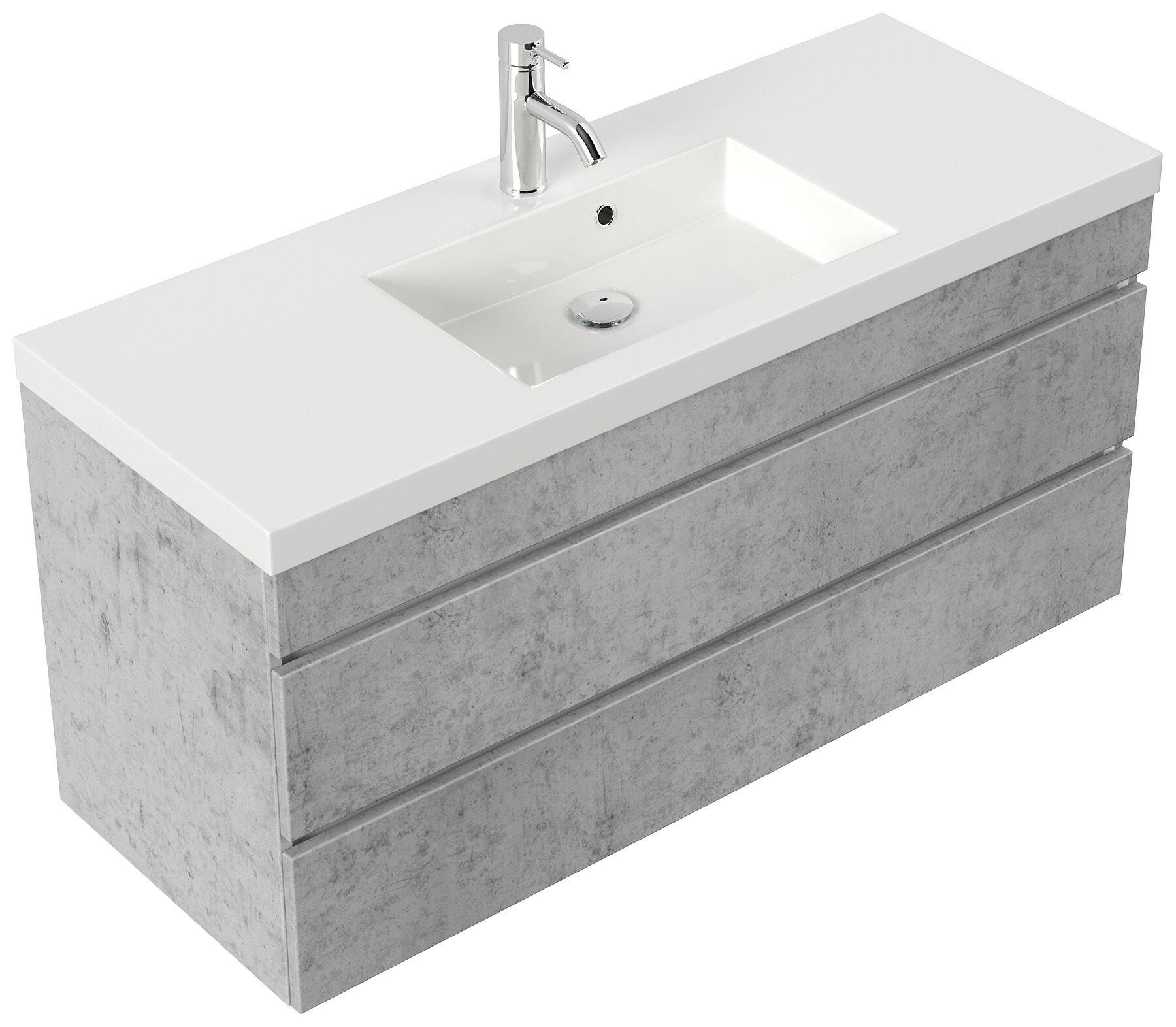 Badmöbel GENEVA 120 SoftClose anthrazit mit grifflosen Schubladen