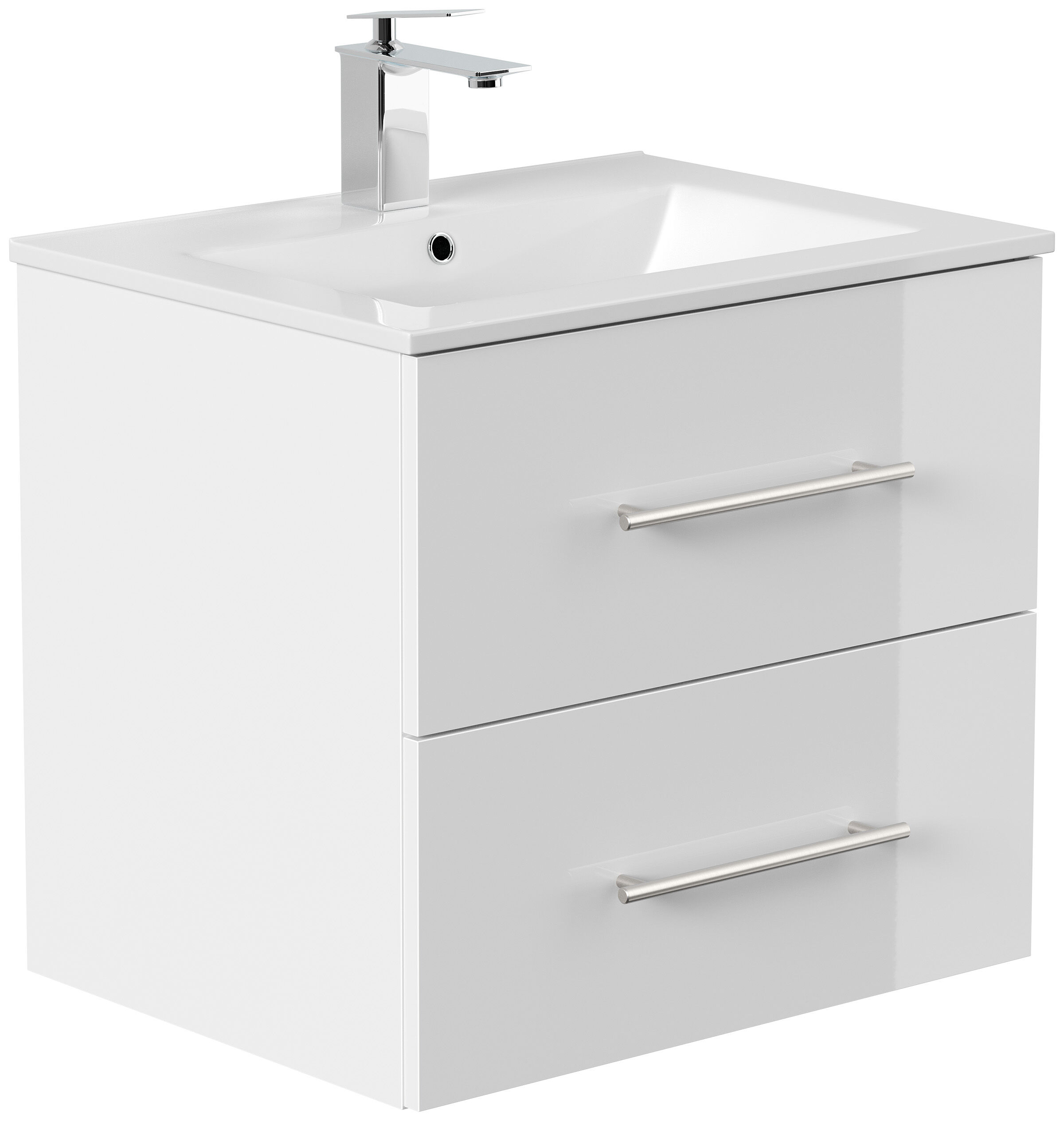 Badmöbel Set Firenze 60 3tlg. LED Spiegel und Hochschrank grafit