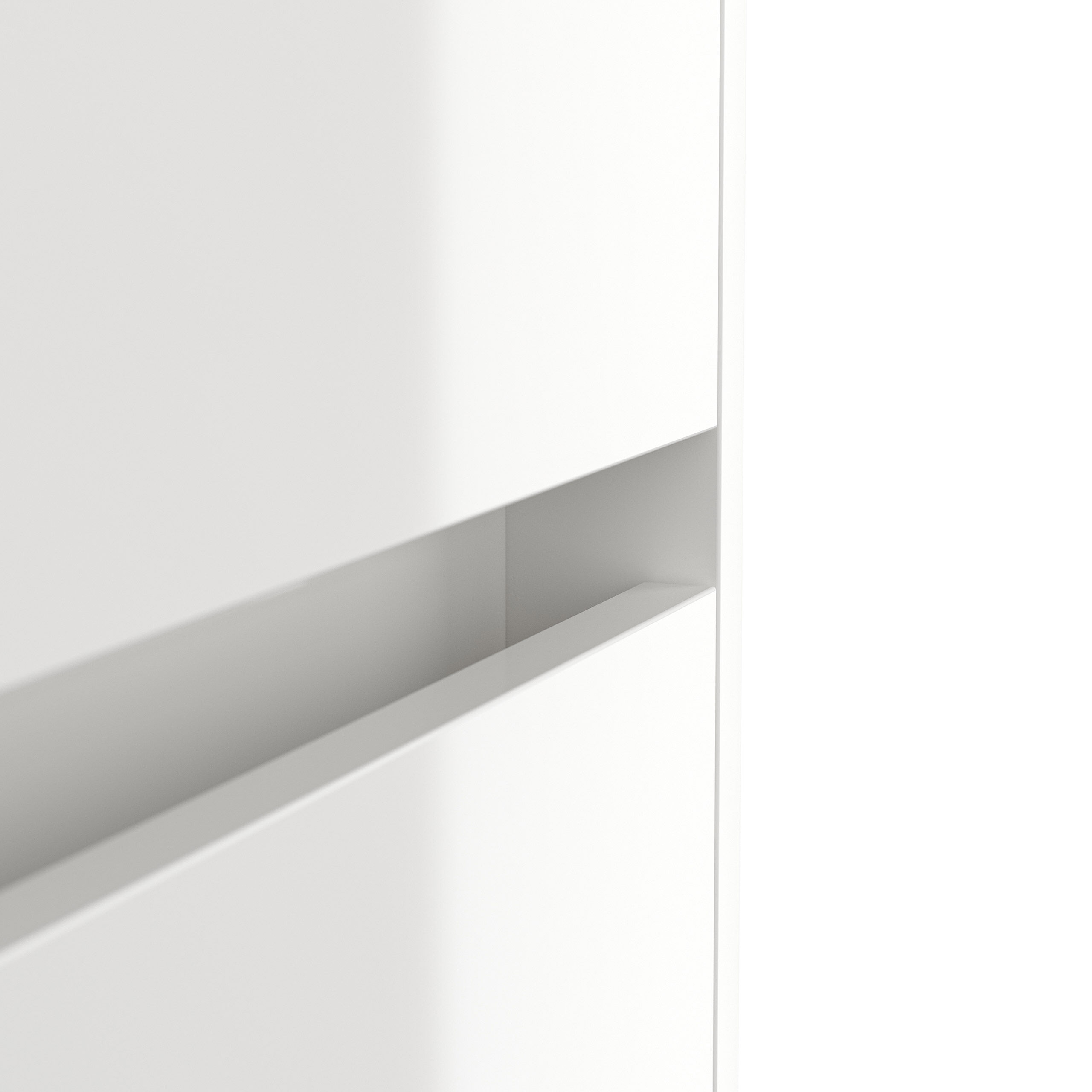 Nachttisch Yako 40cm 2 SoftClose stehend Weiß & Eiche Top