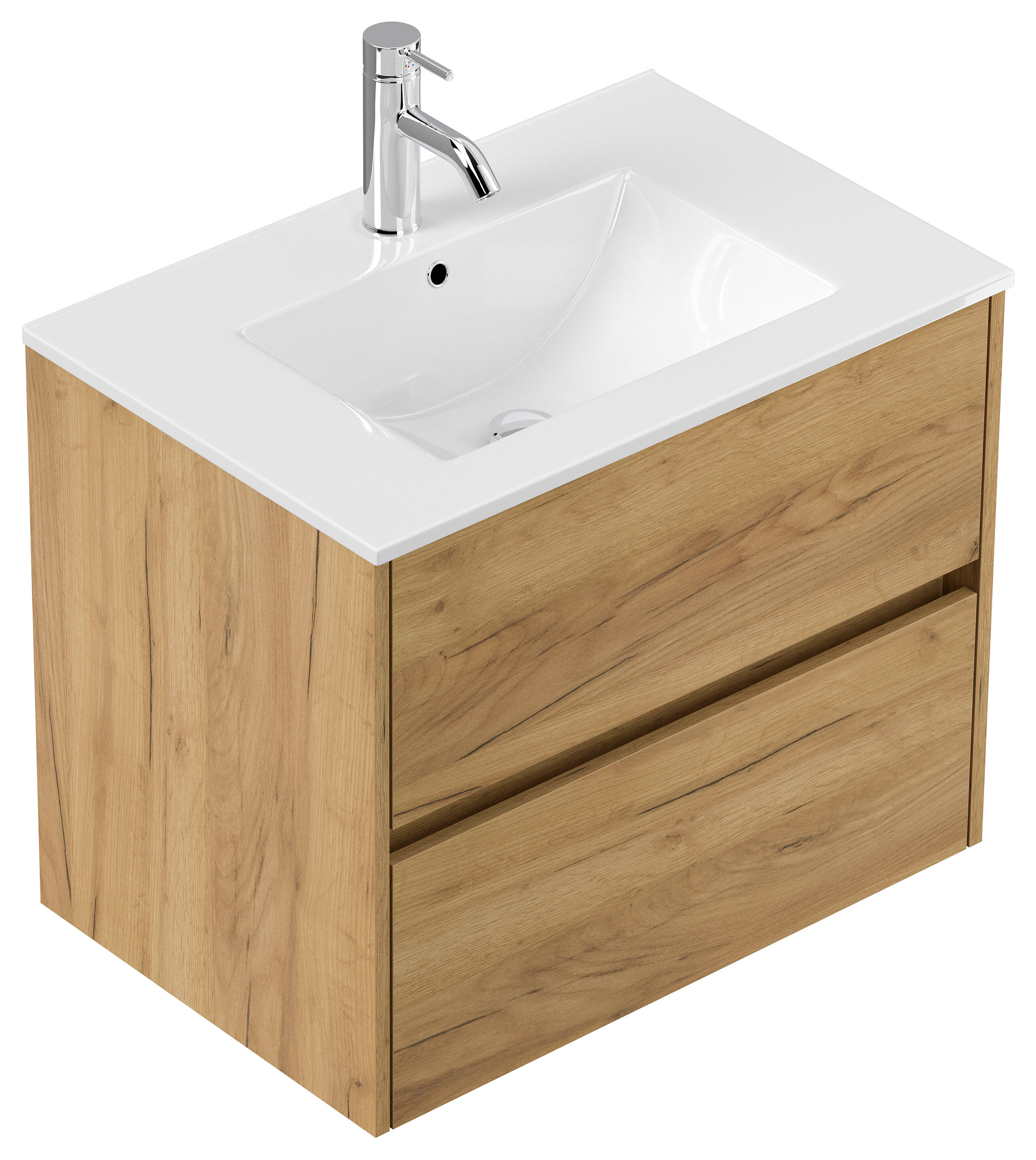 Badmöbel Taifun & Waschtisch 70cm 2 Greifraum SoftClose Auszüge eiche gold | Eiche Gold