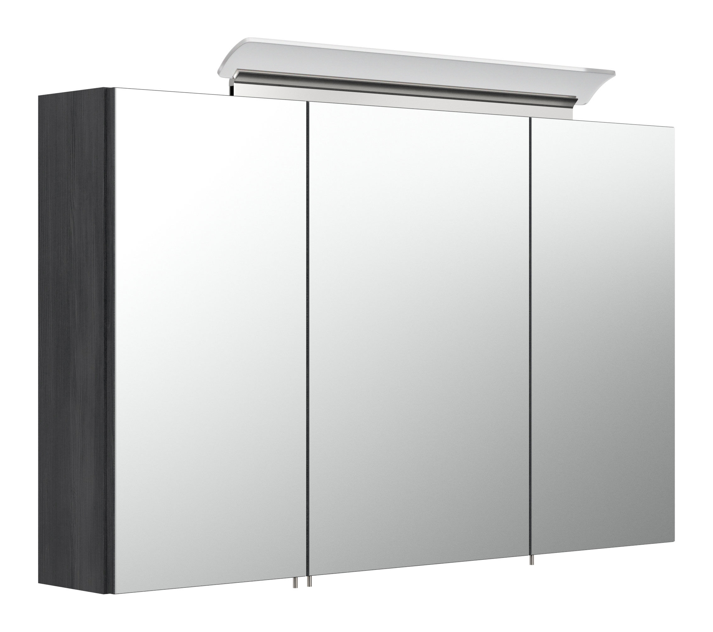 Spiegelschrank 100cm inkl. Design LED-Lampe und Glasböden eiche hell