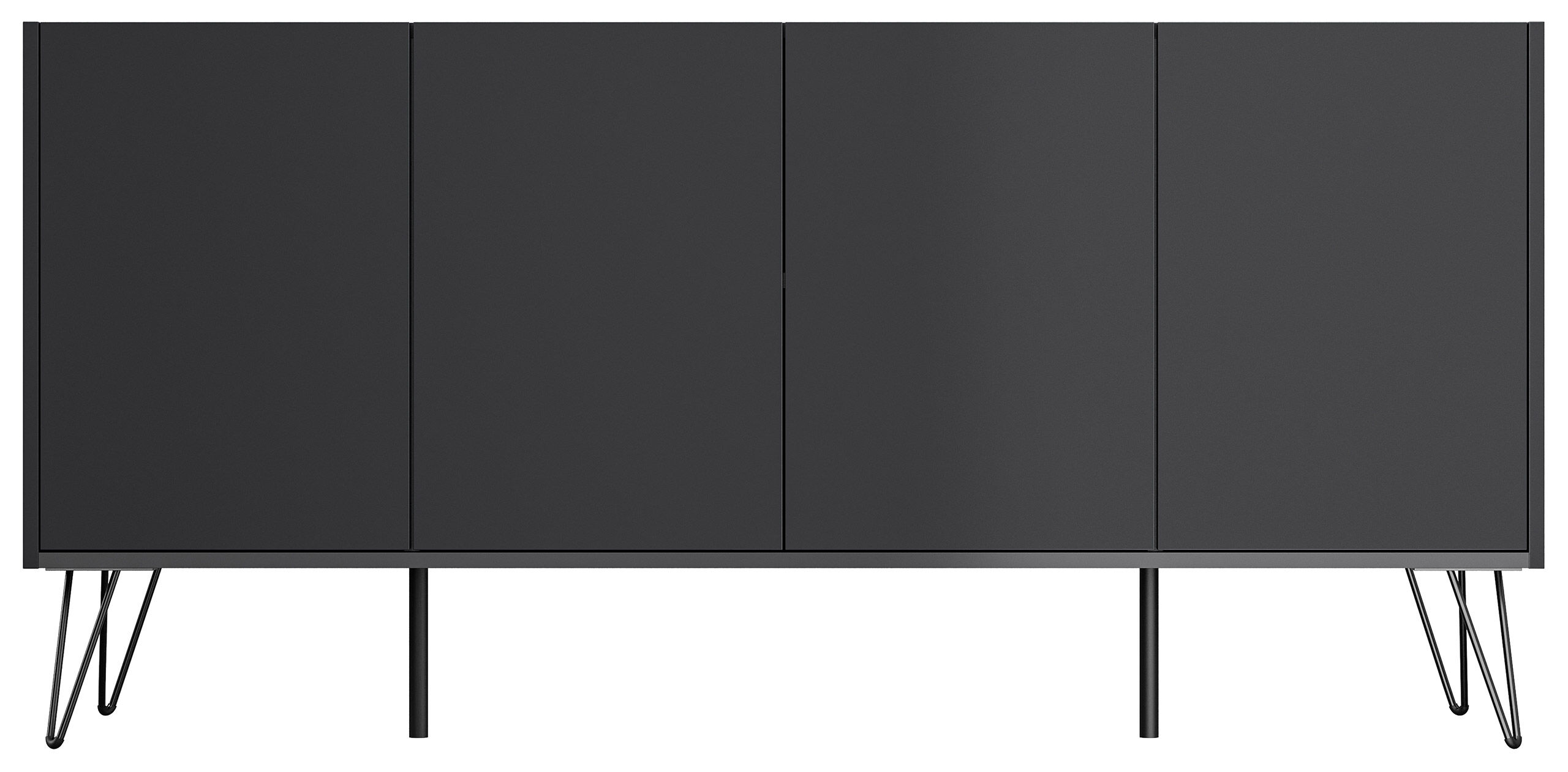 Raumwunder XL Sideboard Kommode Maxim 155cm stehend 4 Türen Grafit