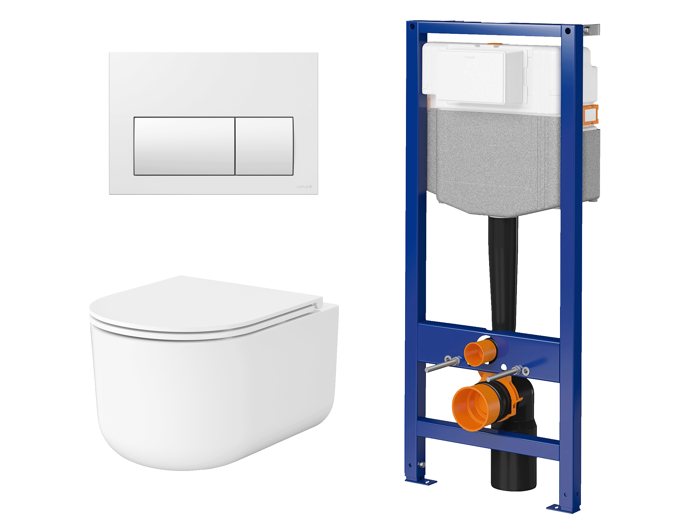 WC-Set INTRO mit Tornado-Spülung, Vorwandelement 50 cm und Betätigungsplatte