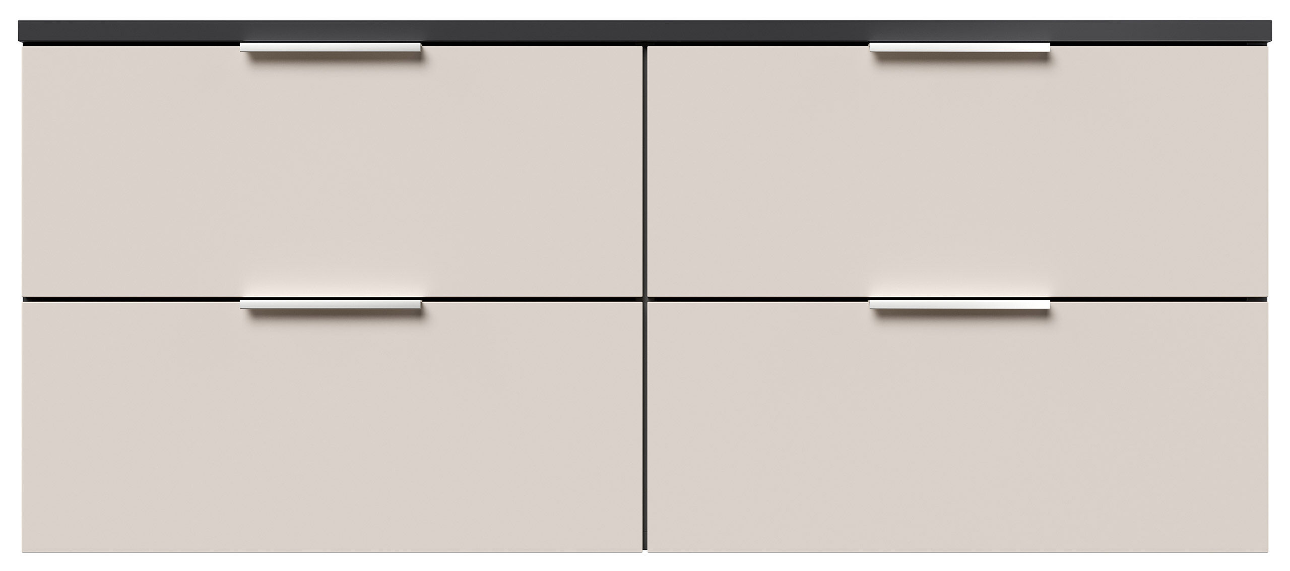 Design Hängekonsole Sideboard Urban Slimline 4 Softeinzüge lackiert Creme-Grafit