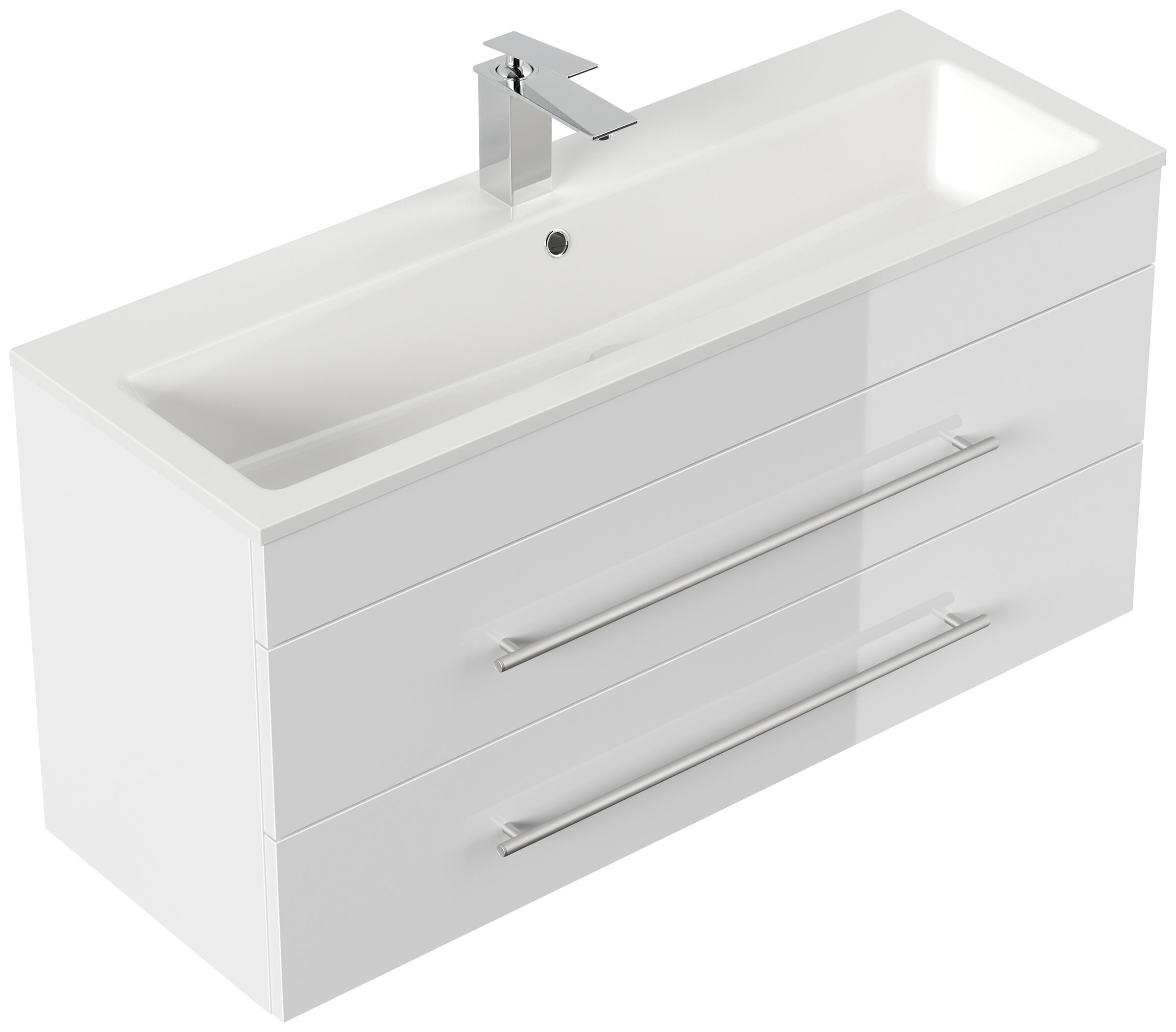 Badmöbel Mars 1000 2-teilig mit LED Spiegel SlimLine grafit