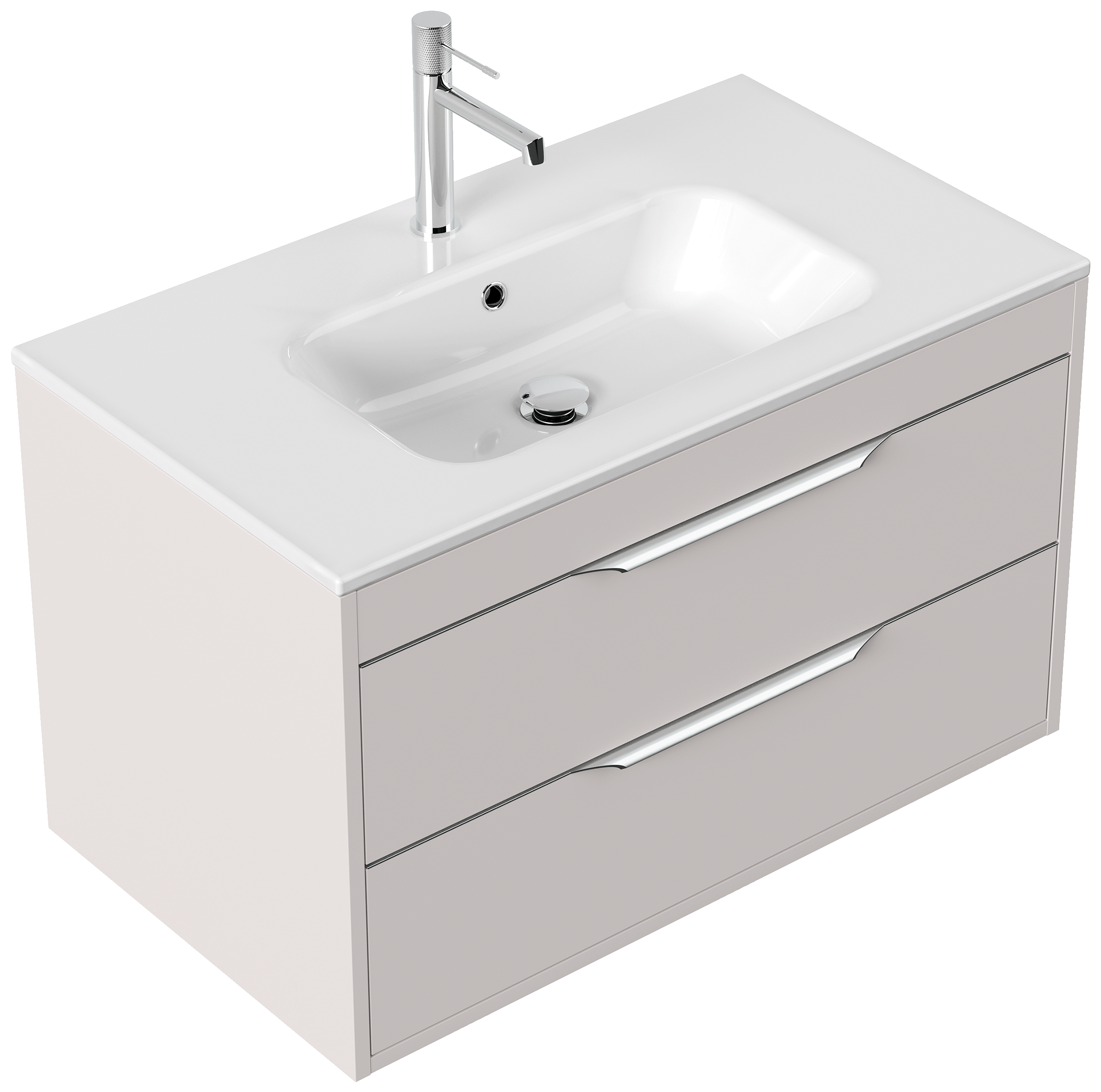 Badmöbel Elements 80 SoftClose kaschmir inkl. Kosmetikeinsatz