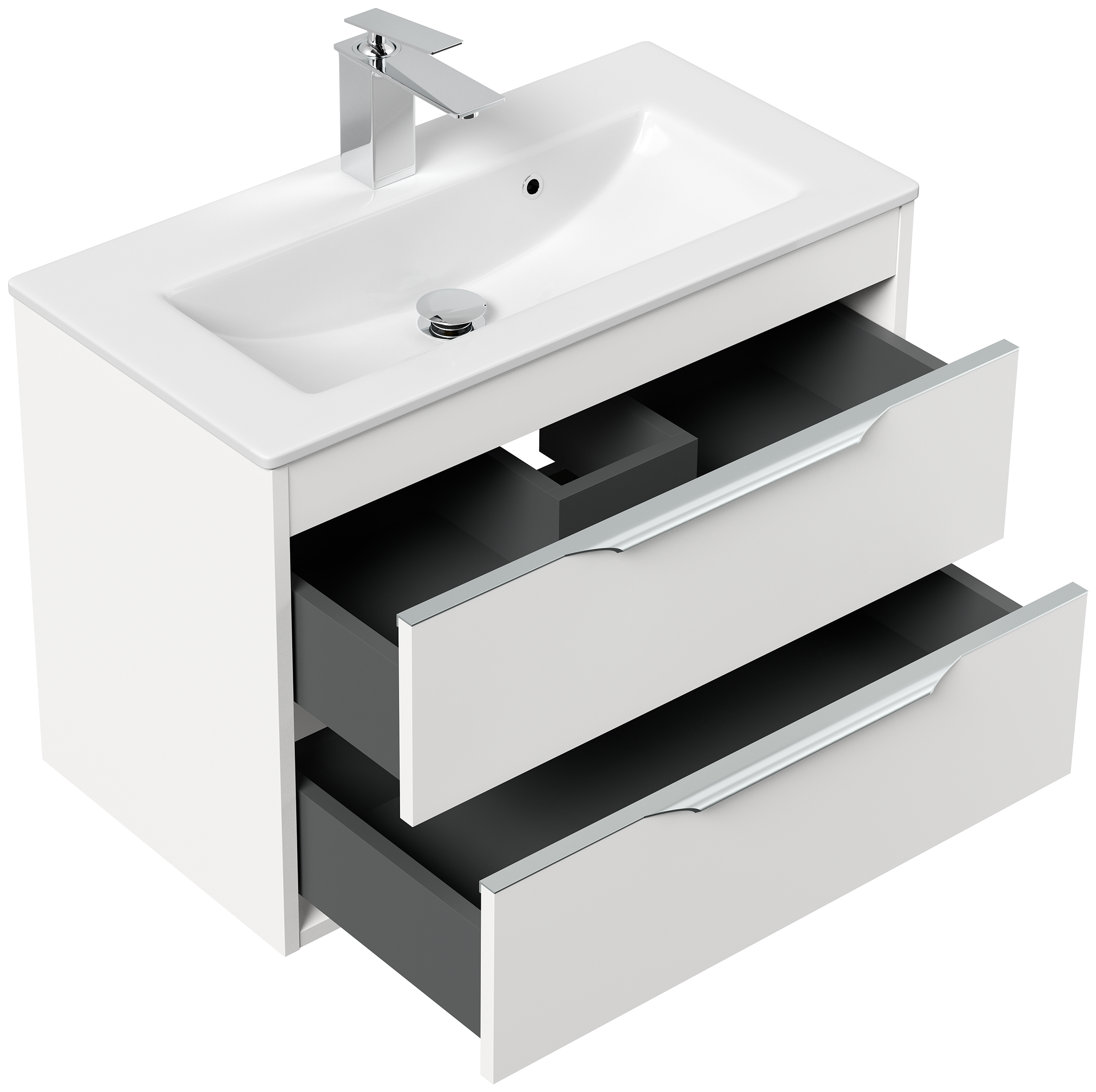 Badmöbel Elements 80 Slimline SoftClose weiss matt