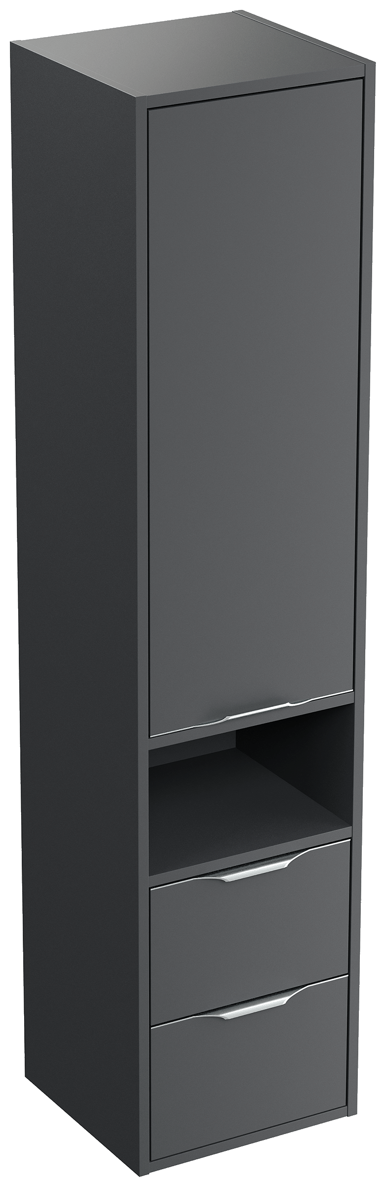 Hochschrank Elements 35x150cm Softclose Tür und Schubladen grafit