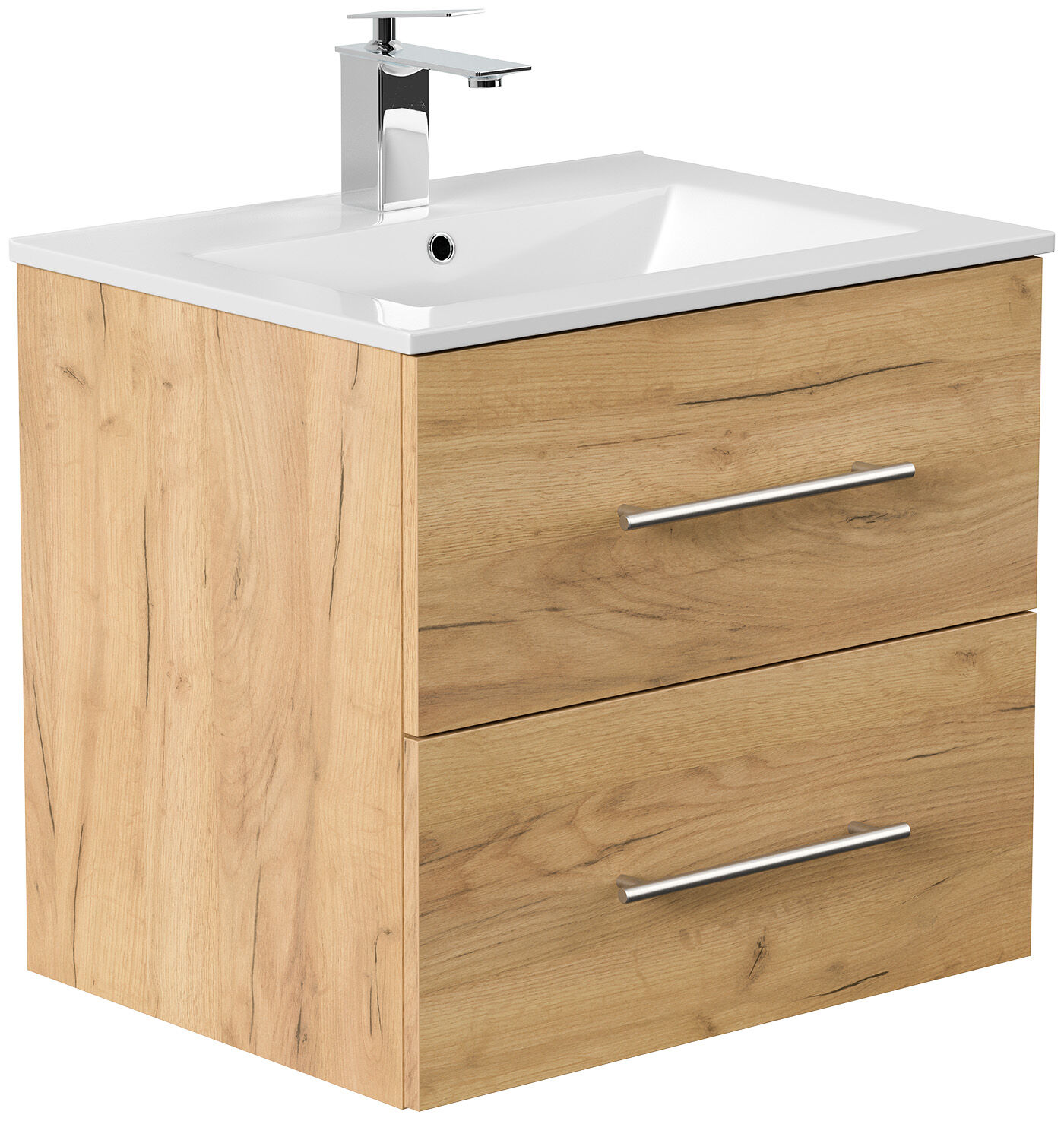 Badmöbel Set Firenze 60 3tlg. LED Spiegel und Hochschrank grafit