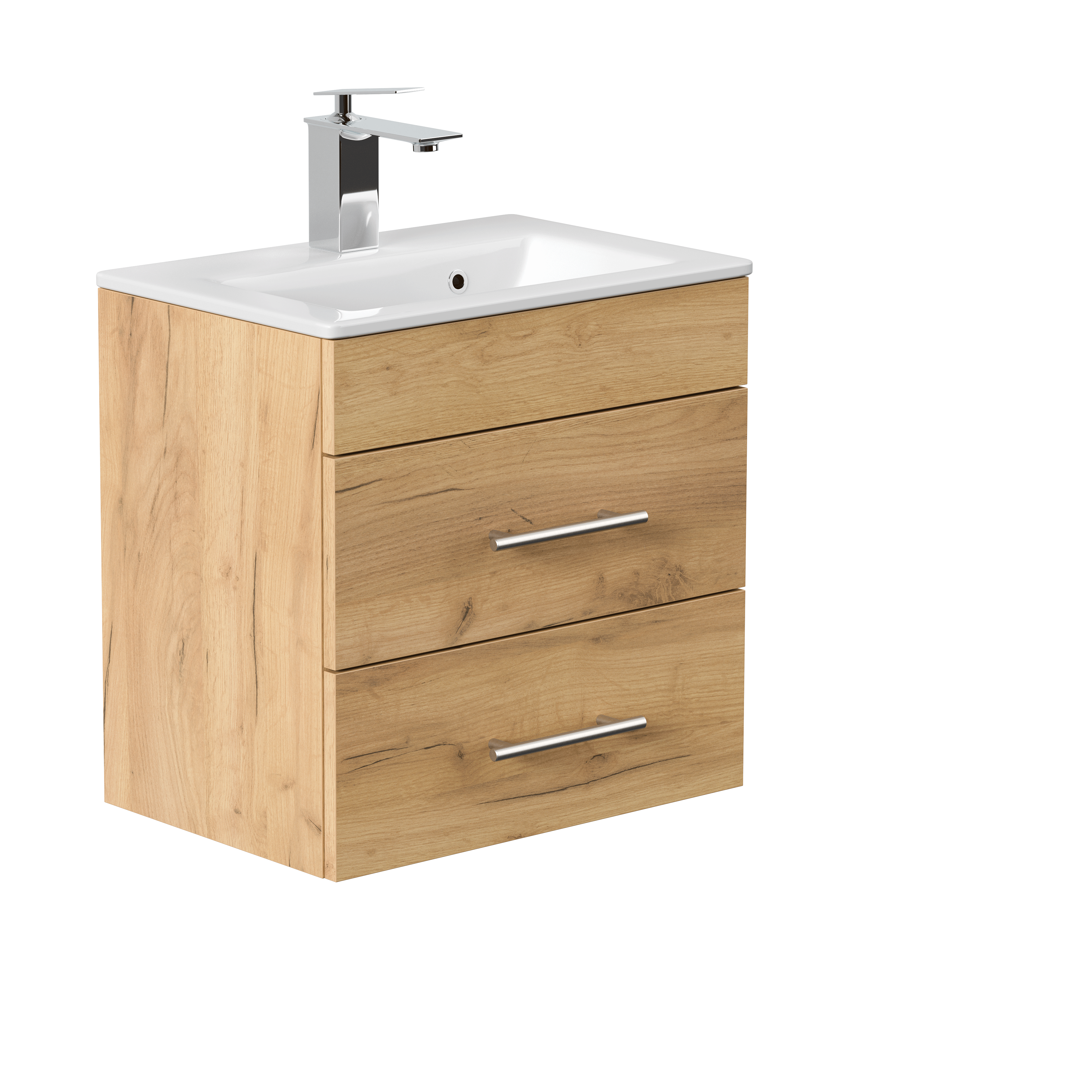 Badmöbel Mars 500 SlimLine 50x34cm mit 2 SoftClose Schubladen eiche gold