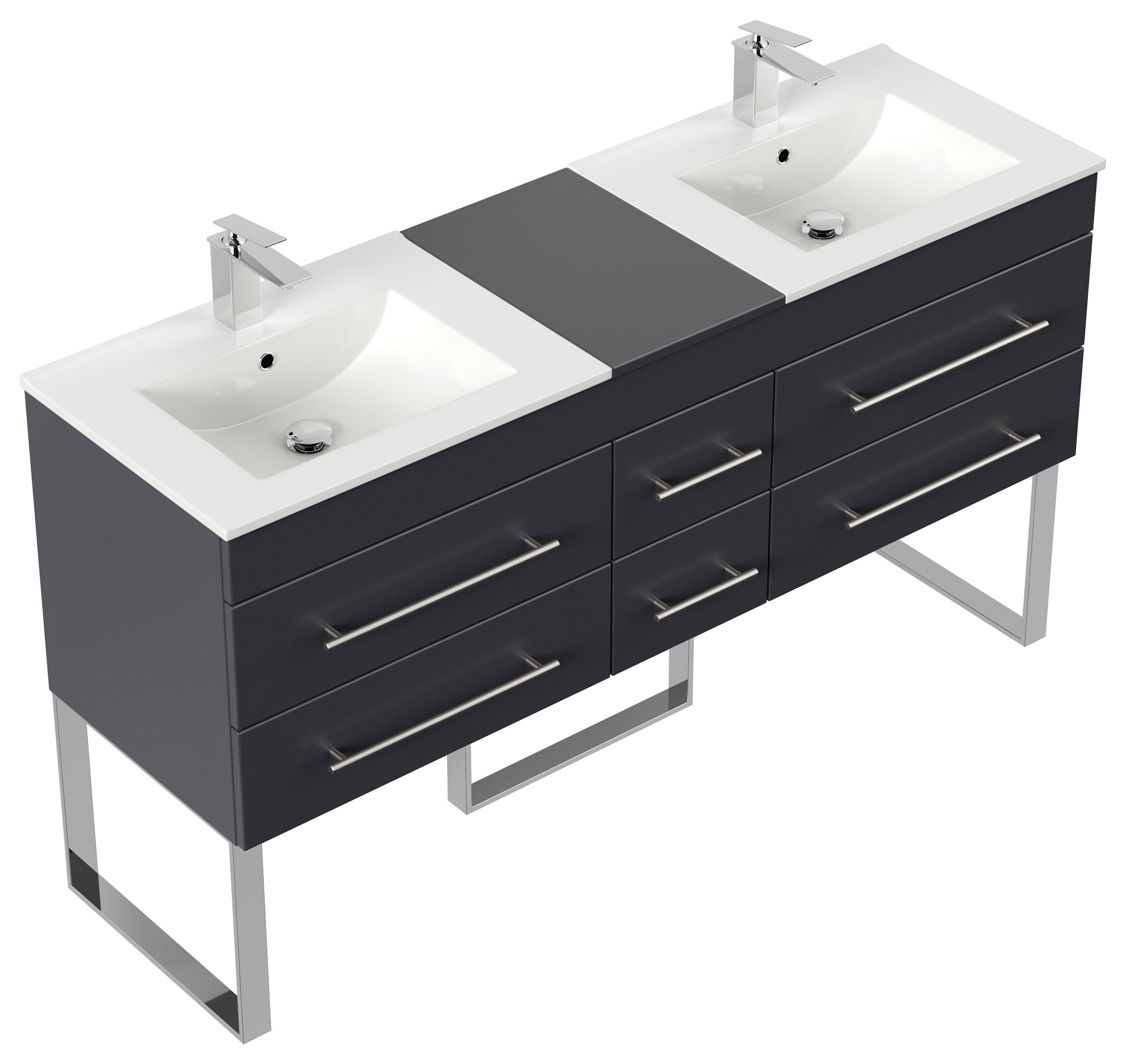 Stand Badmöbel Roma XL SoftClose weiss hochglanz